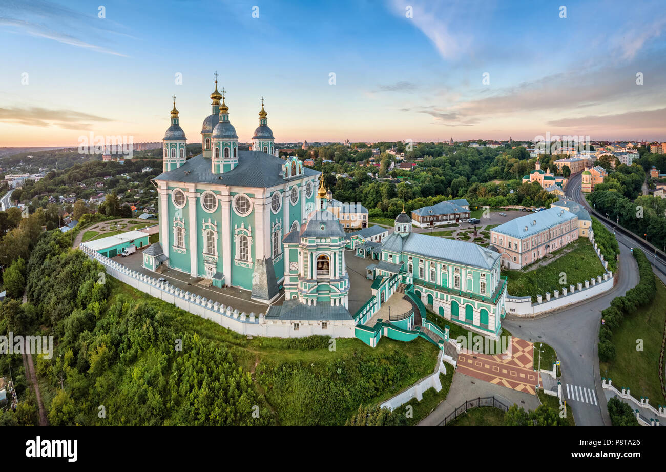 Vue aérienne de la cathédrale, à Smolensk, Uspenskiy Russie Banque D'Images