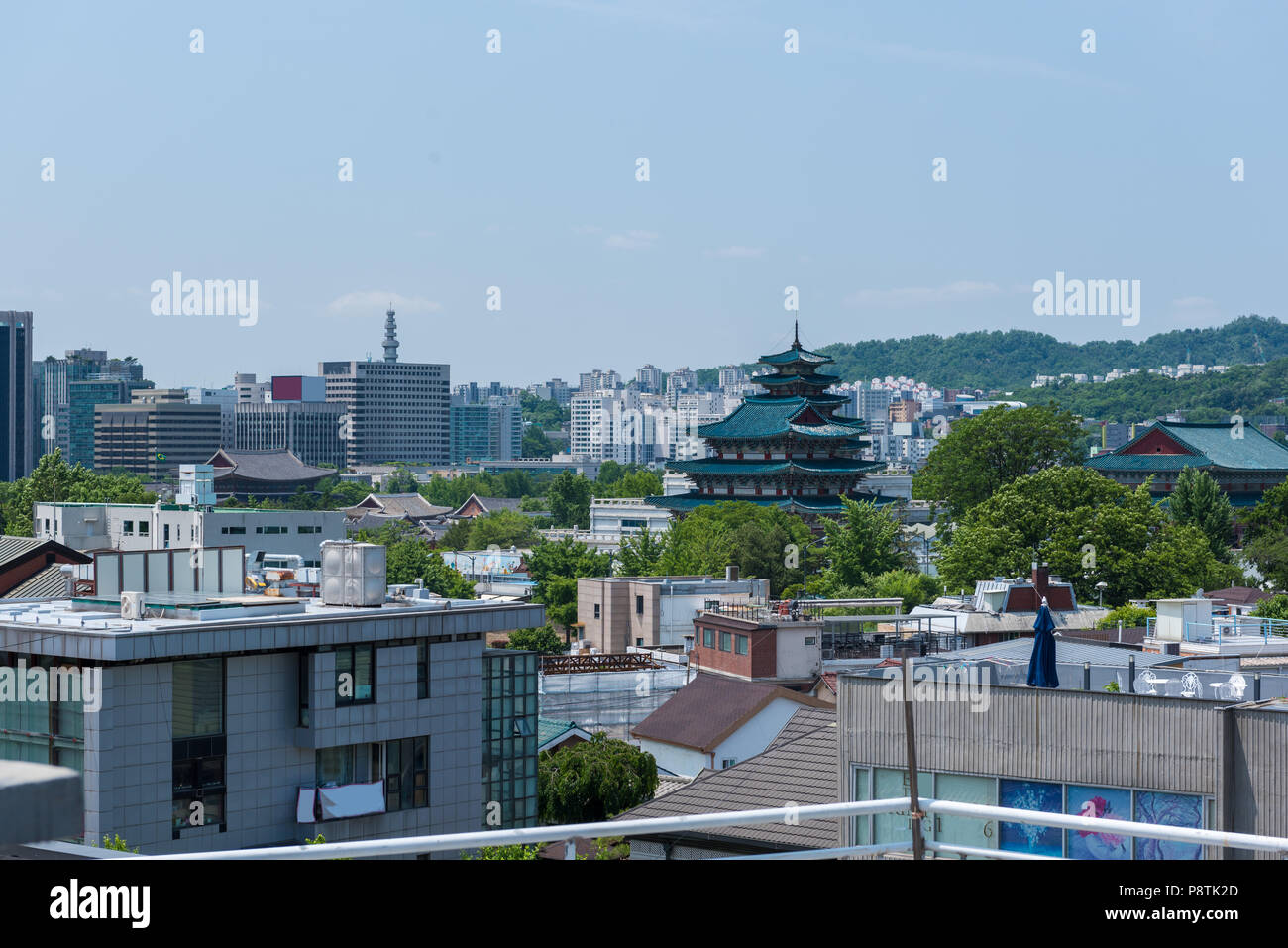 Vue sur les toits de Séoul, Corée du Sud Banque D'Images
