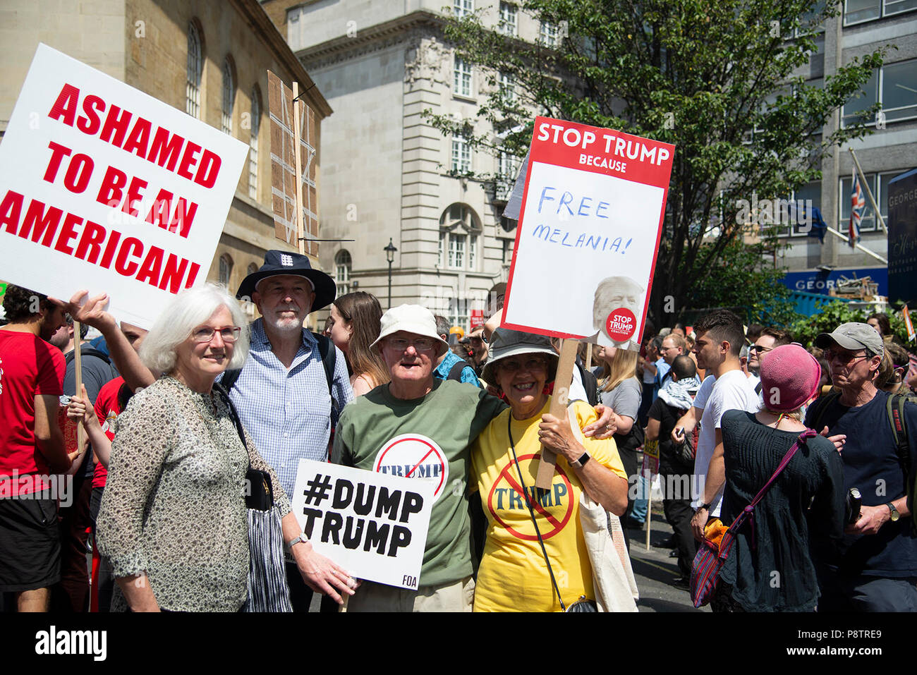 Londres, Royaume-Uni. 13 juillet 2018. Protestation d'atout - Manifestation contre l'atout de Donald sur visite au Royaume-Uni. Crédit : A. Bennett Banque D'Images