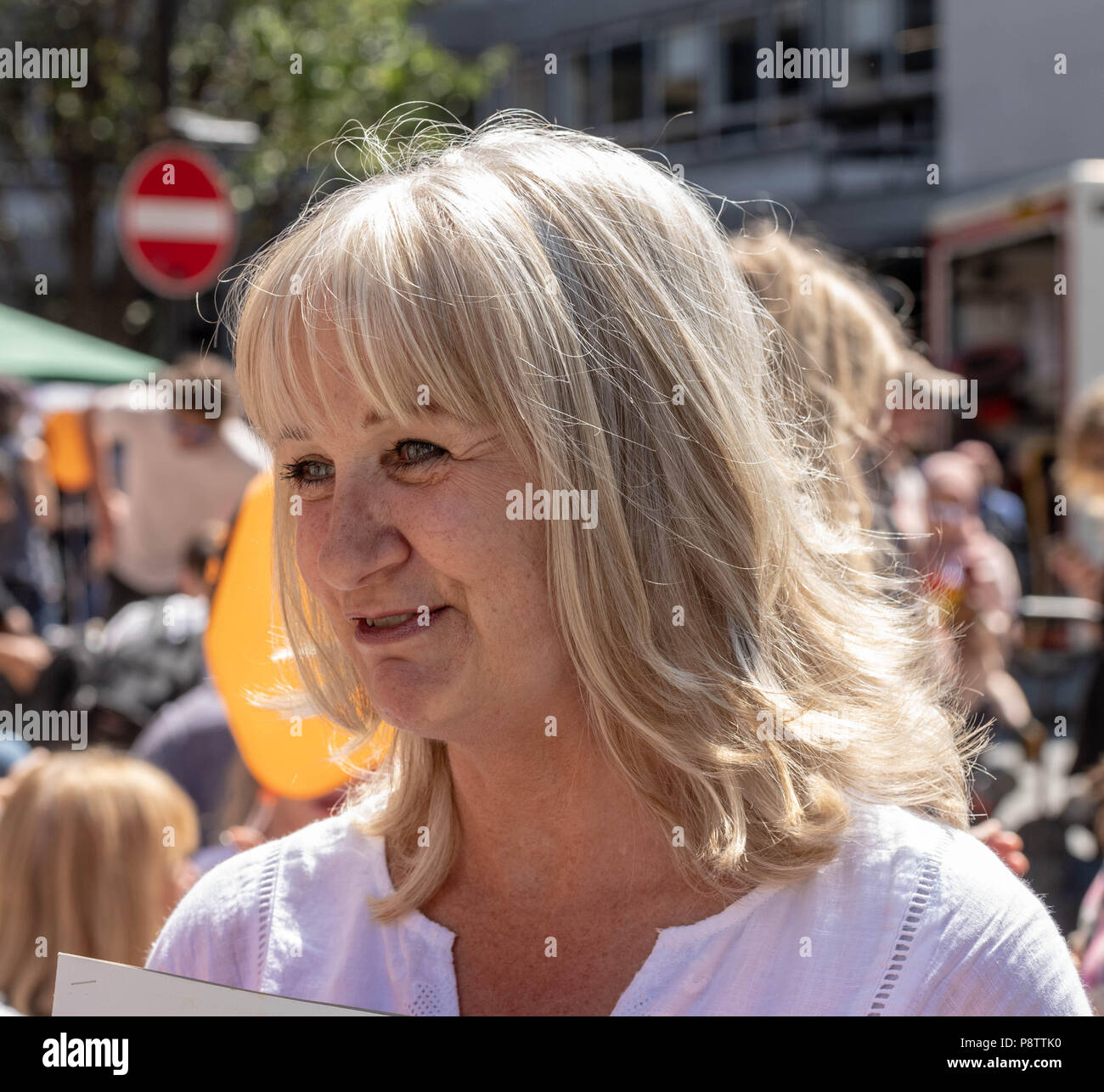 Londres, le 13 Juillet 2018 Mars femme -Mettre l'anti bruit démonstration trump illustré Helen Lederer Credit Ian Davidson/Alamy Live News Banque D'Images