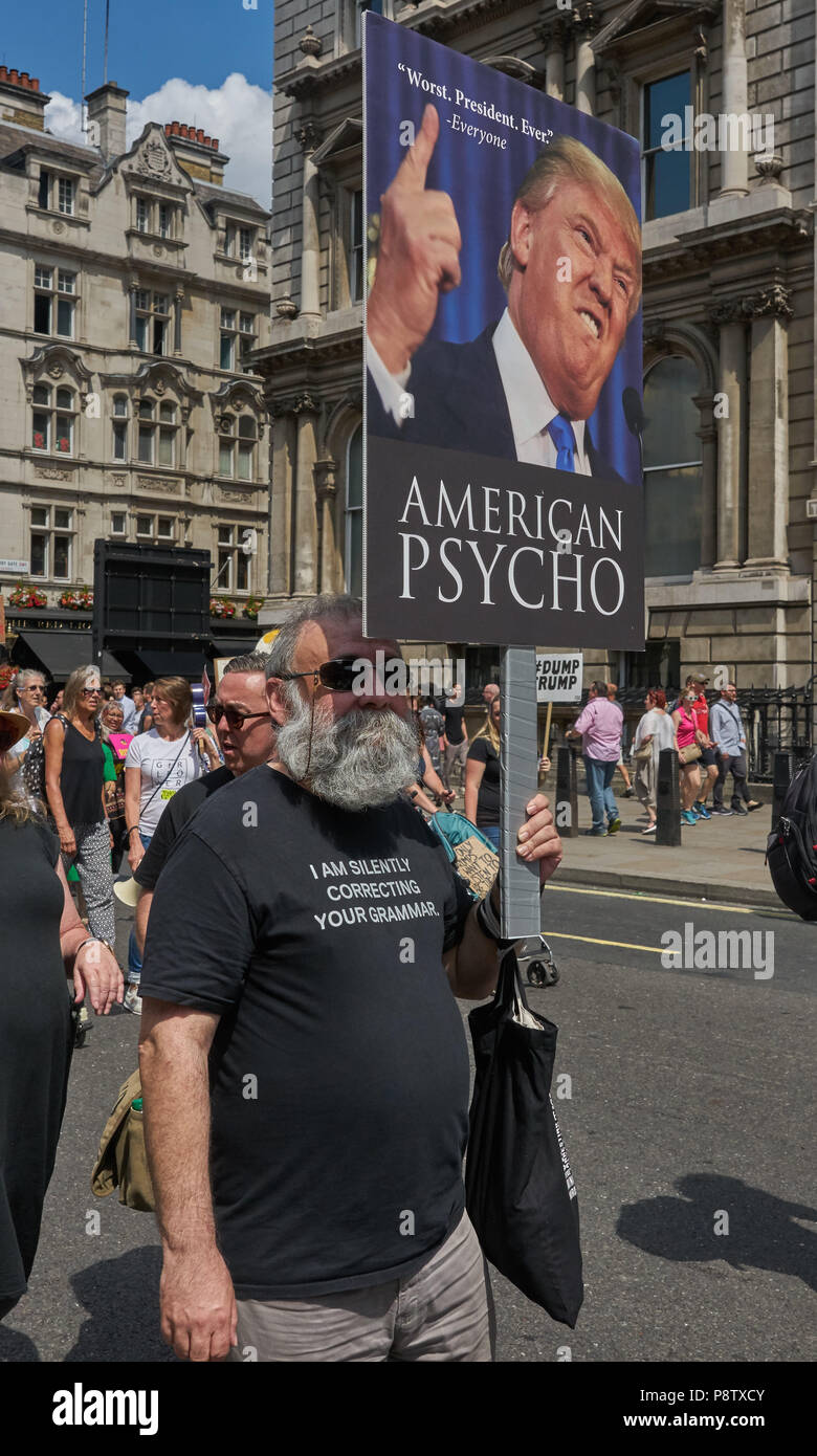 Londres, Royaume-Uni. 13 juillet 2018. Manifestation anti trump Londres le 13 juillet Crédit : marc zakian/Alamy Live News Banque D'Images