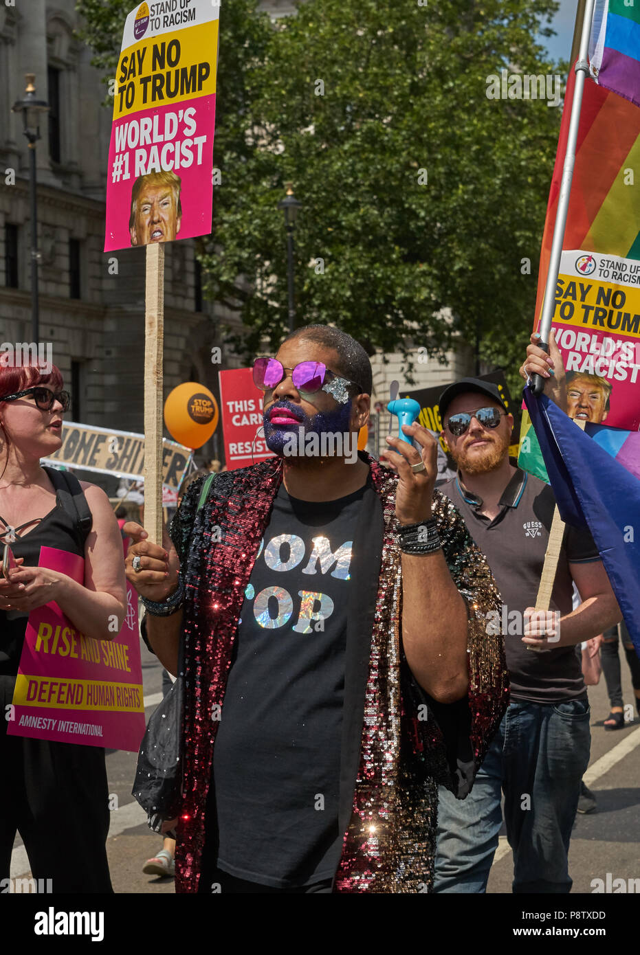 Londres, Royaume-Uni. 13 juillet 2018. Manifestation anti trump Londres le 13 juillet Crédit : marc zakian/Alamy Live News Banque D'Images