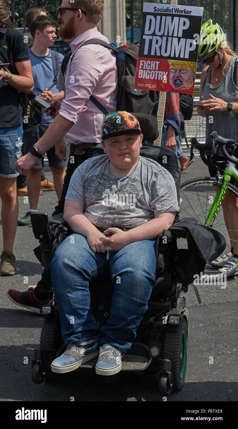 Londres, Royaume-Uni. 13 juillet 2018. Démonstration d'atout mobilité demontrator Anti Banque D'Images