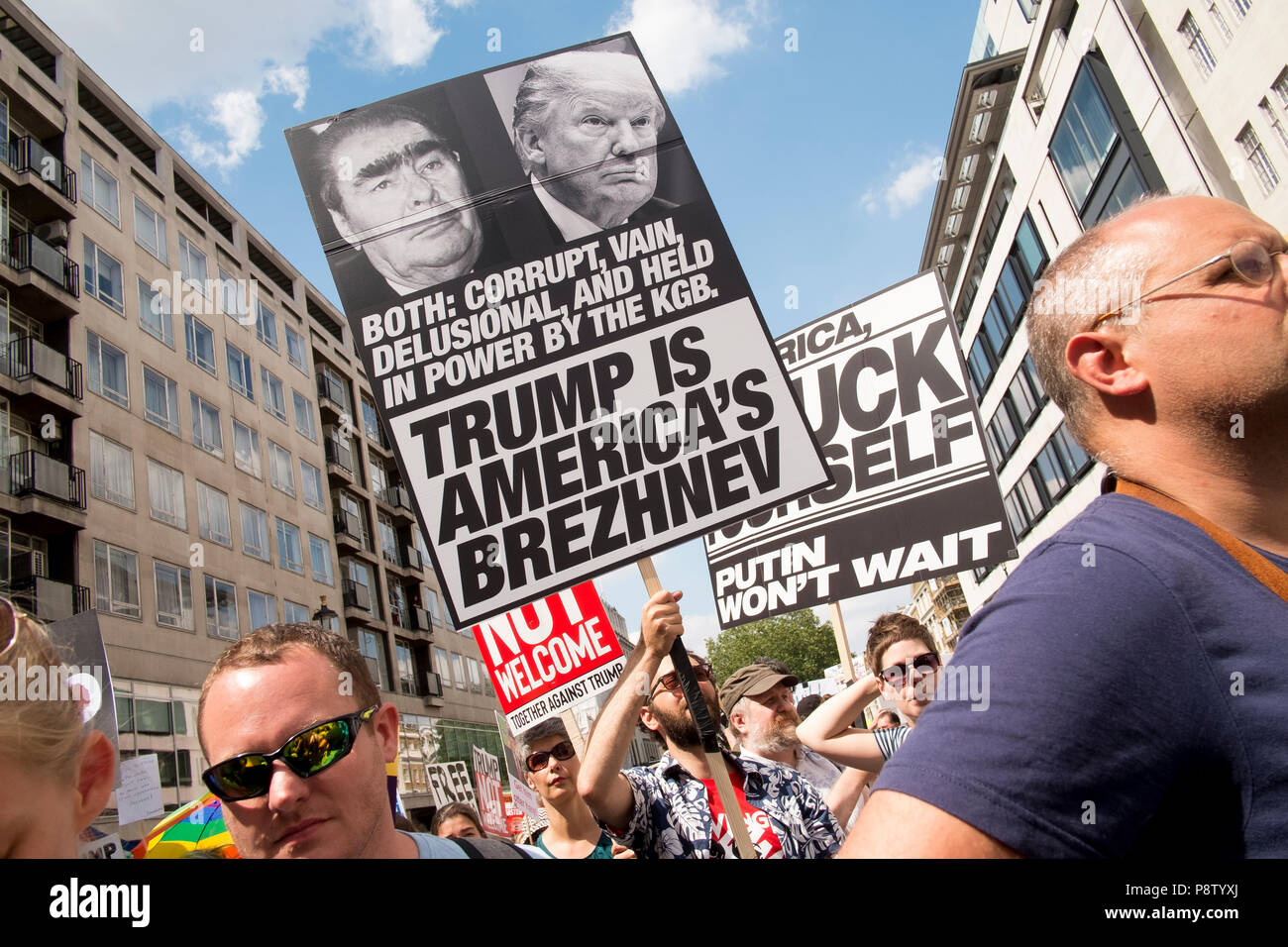 Londres, Royaume-Uni. 13 juillet 2018. 100 000 dans le centre de Londres de protestation contre la visite du président Donald Trump. Crédit : Mike Abrahams/Alamy Live News Banque D'Images