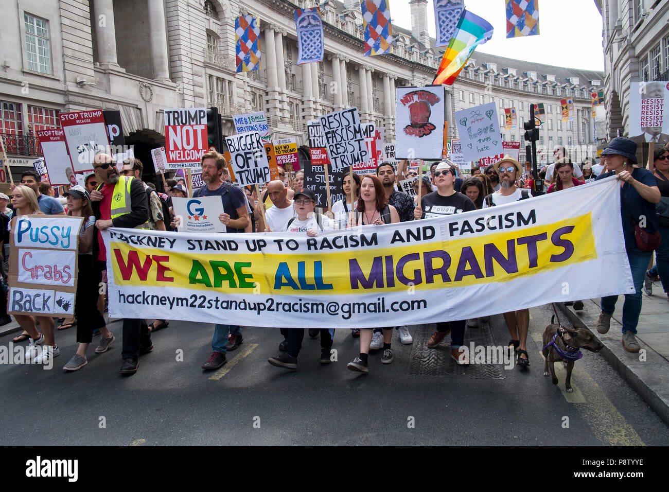 Londres, Royaume-Uni. 13 juillet 2018. 100 000 dans le centre de Londres de protestation contre la visite du président Donald Trump. Crédit : Mike Abrahams/Alamy Live News Banque D'Images