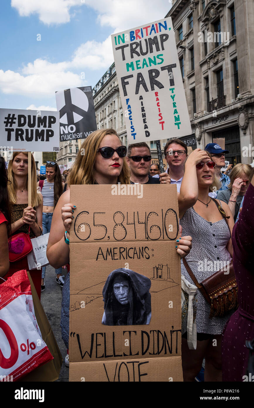 Londres, Royaume-Uni. 13 juillet 2018.Anti-Trump démonstration, Londres, Royaume-Uni 13.07.2018 Crédit : Bjanka Kadic/Alamy Live News Banque D'Images
