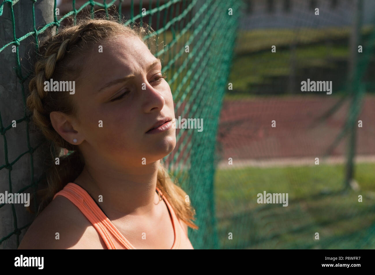 Athlète féminin de sport de détente à Banque D'Images