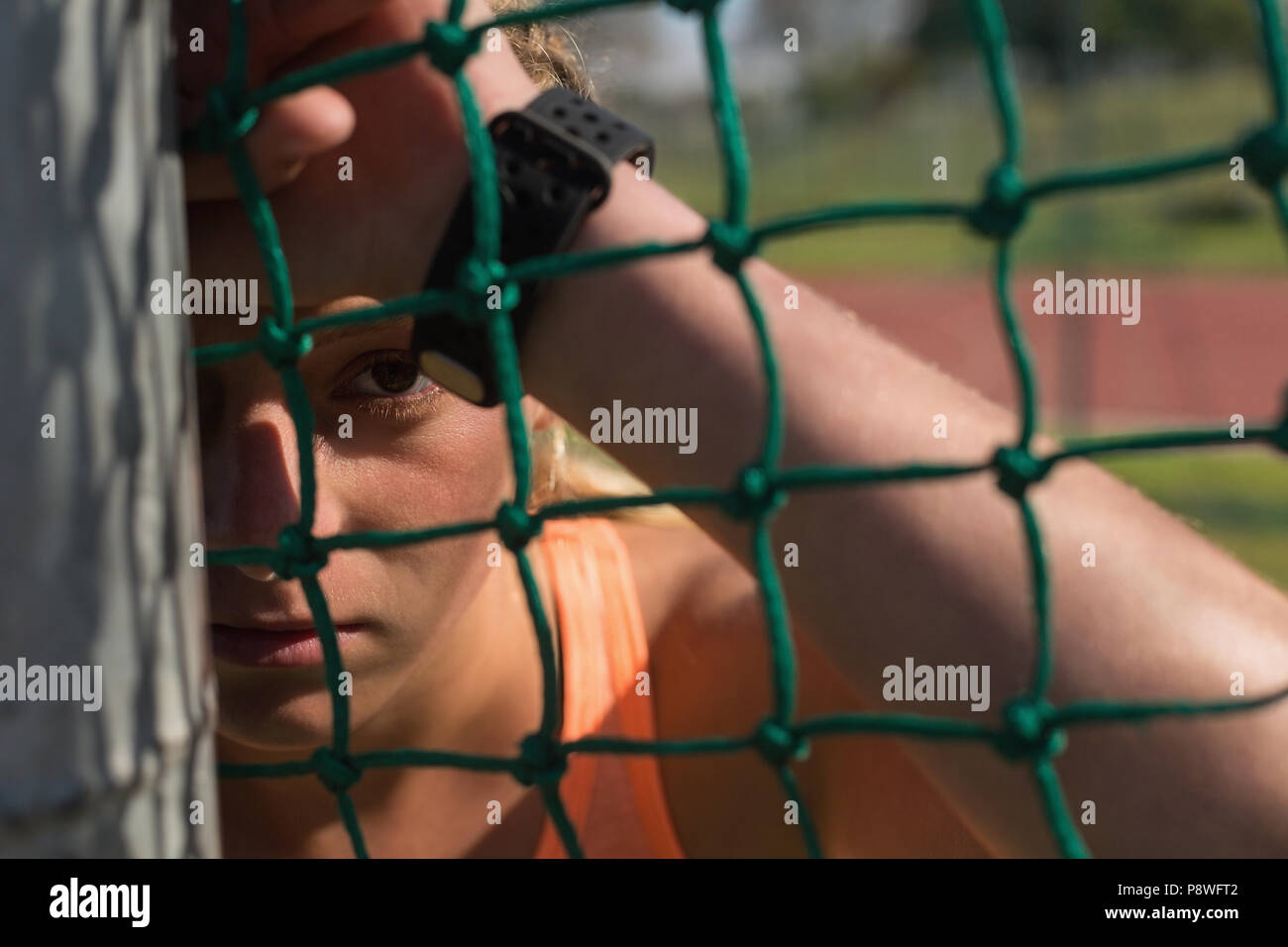 Athlète féminin de sport de détente à Banque D'Images