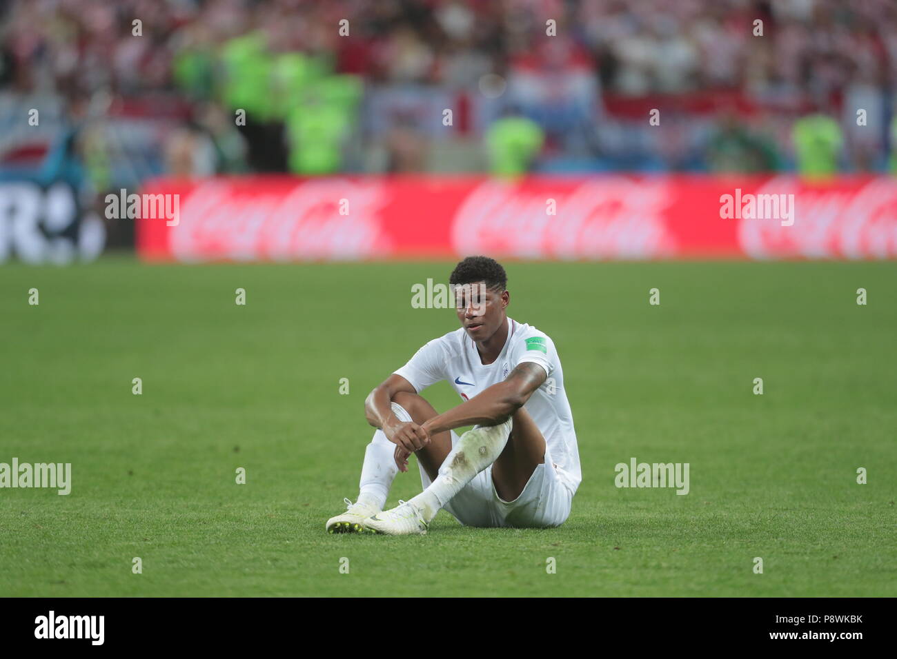 Coupe du Monde de la FIFA, Russie 2018. Demi-finale. La Croatie contre l'Angleterre au stade Luzniki. Marcus Rashford après le match. Le 11 juillet 2018. La Russie, Moscou. Crédit photo : Ponomorev/Kommersant Banque D'Images