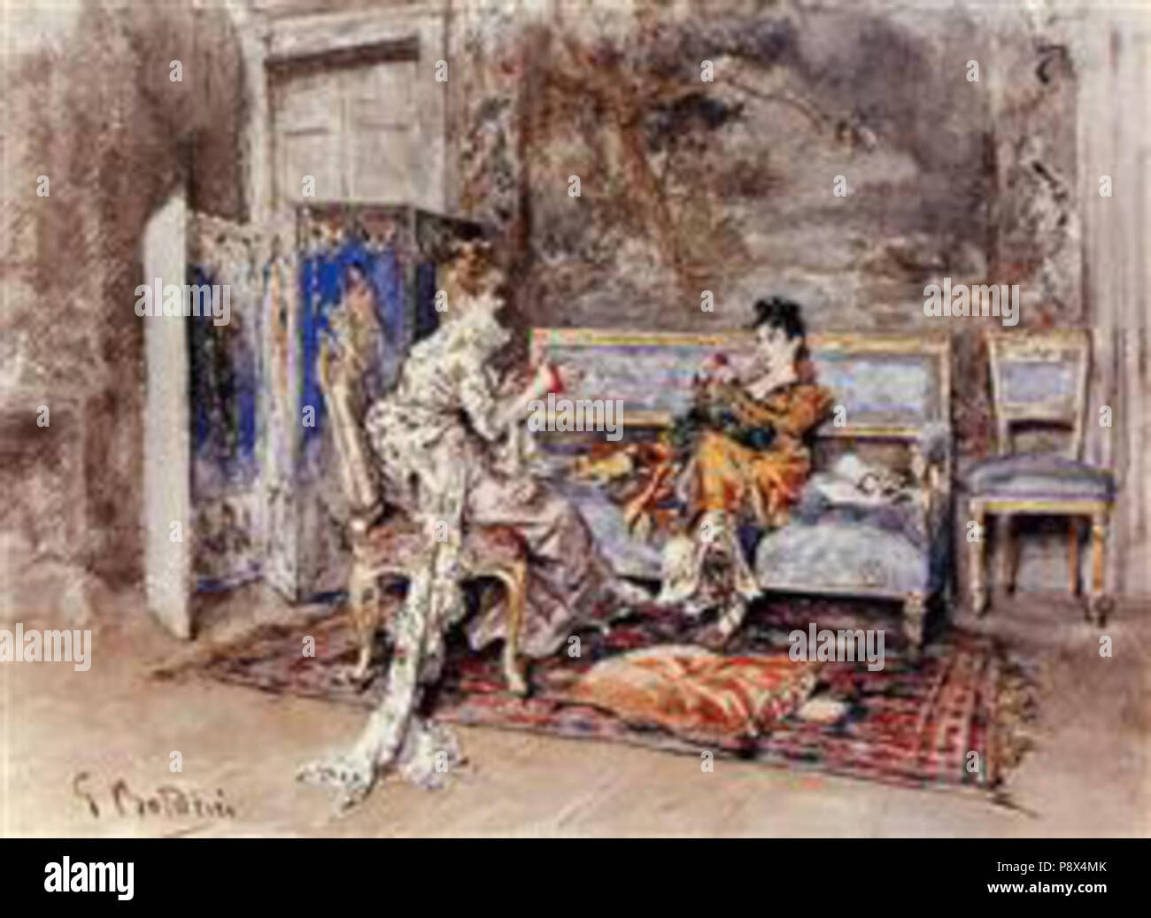 . 65 - la conversation de Boldini-1870 Banque D'Images