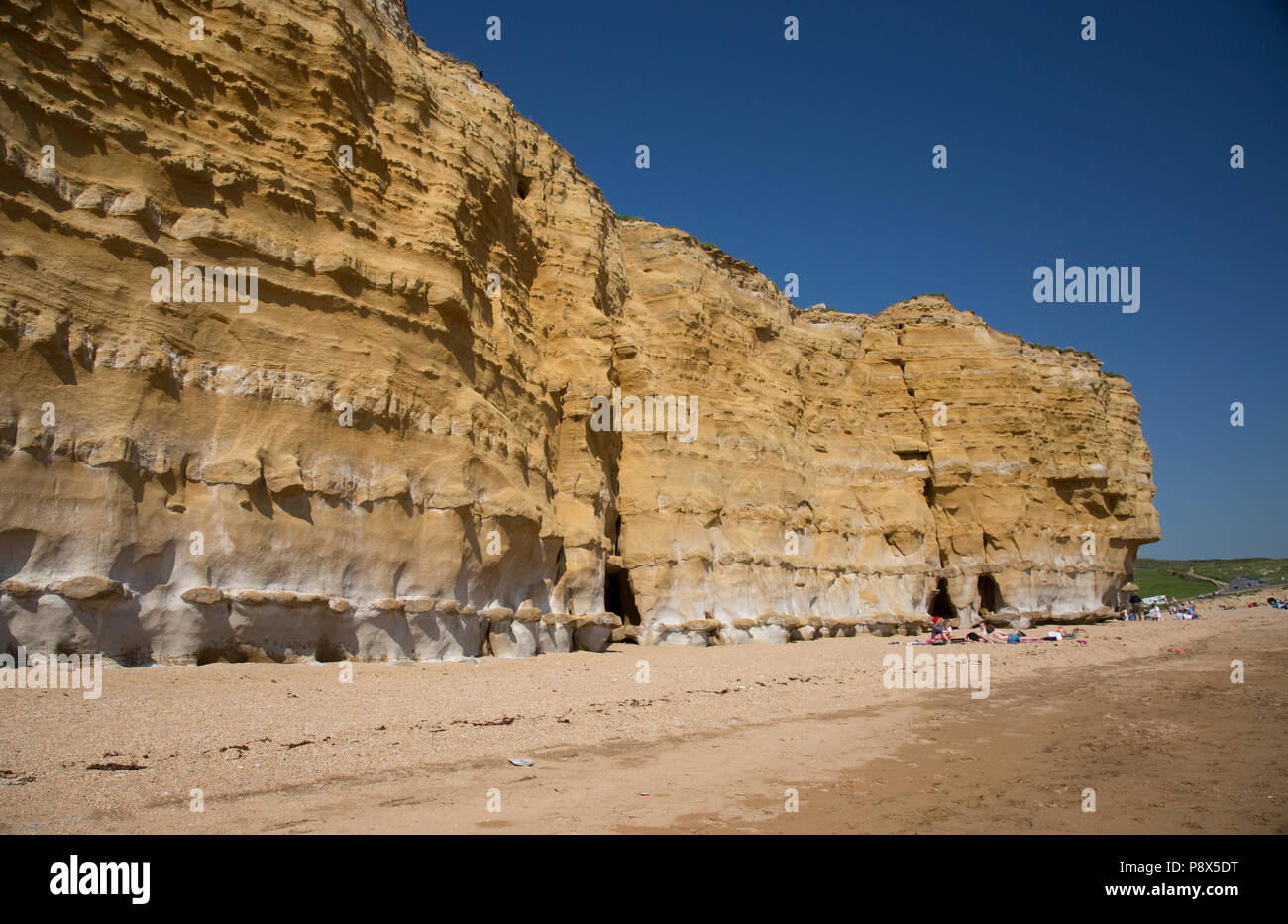 Falaises d'or iconique et West Bay Beach Ruche Burton Bradstock Côte Jurassique Dorset UK Banque D'Images