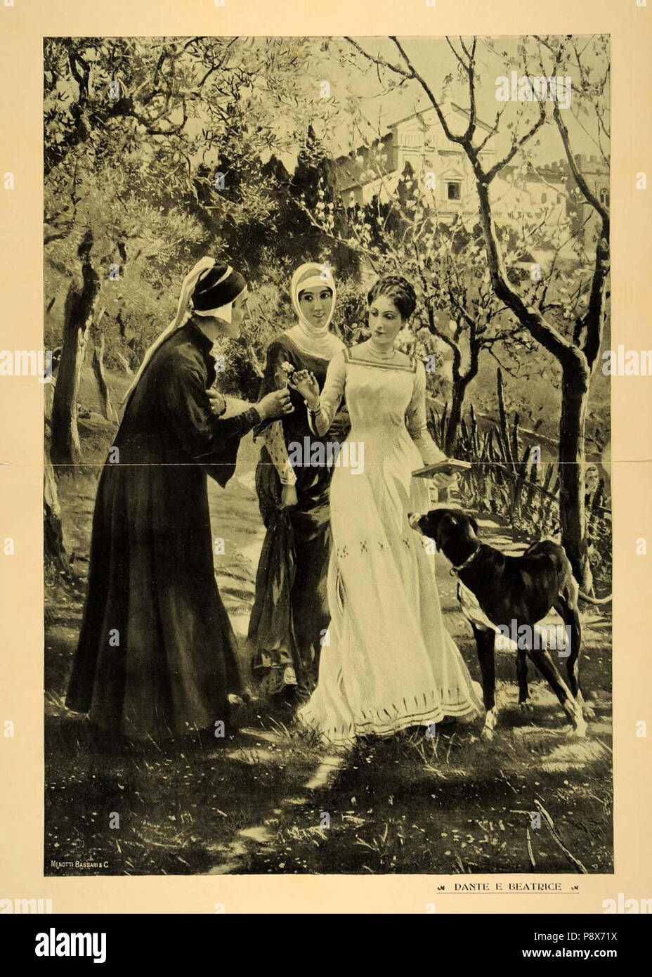 . 87 Dante Béatrice l'amour courtois chien Infirmière Banque D'Images