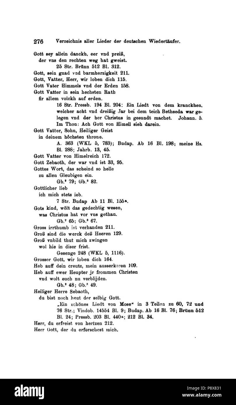 90 De Die Lieder der Wiedertäufer Wolkan (298) Banque D'Images