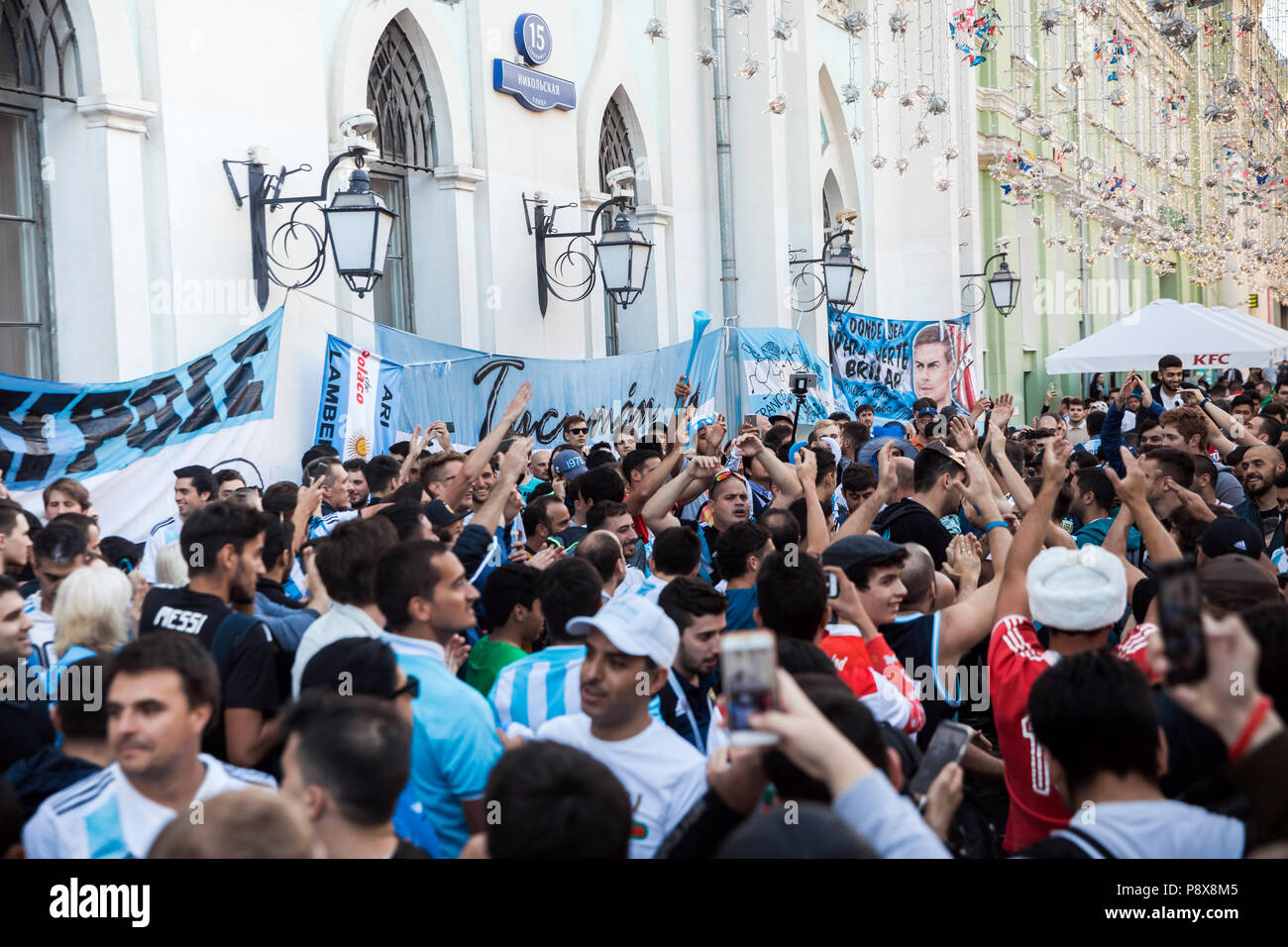 Les fans de football argentin sur world cup à Moscou, Russie Banque D'Images