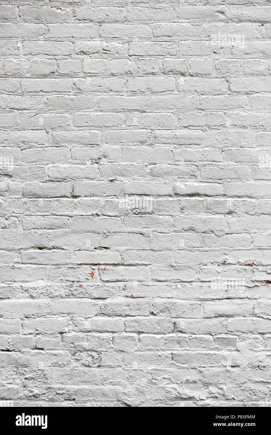 Fond de mur de briques peintes en blanc Banque D'Images