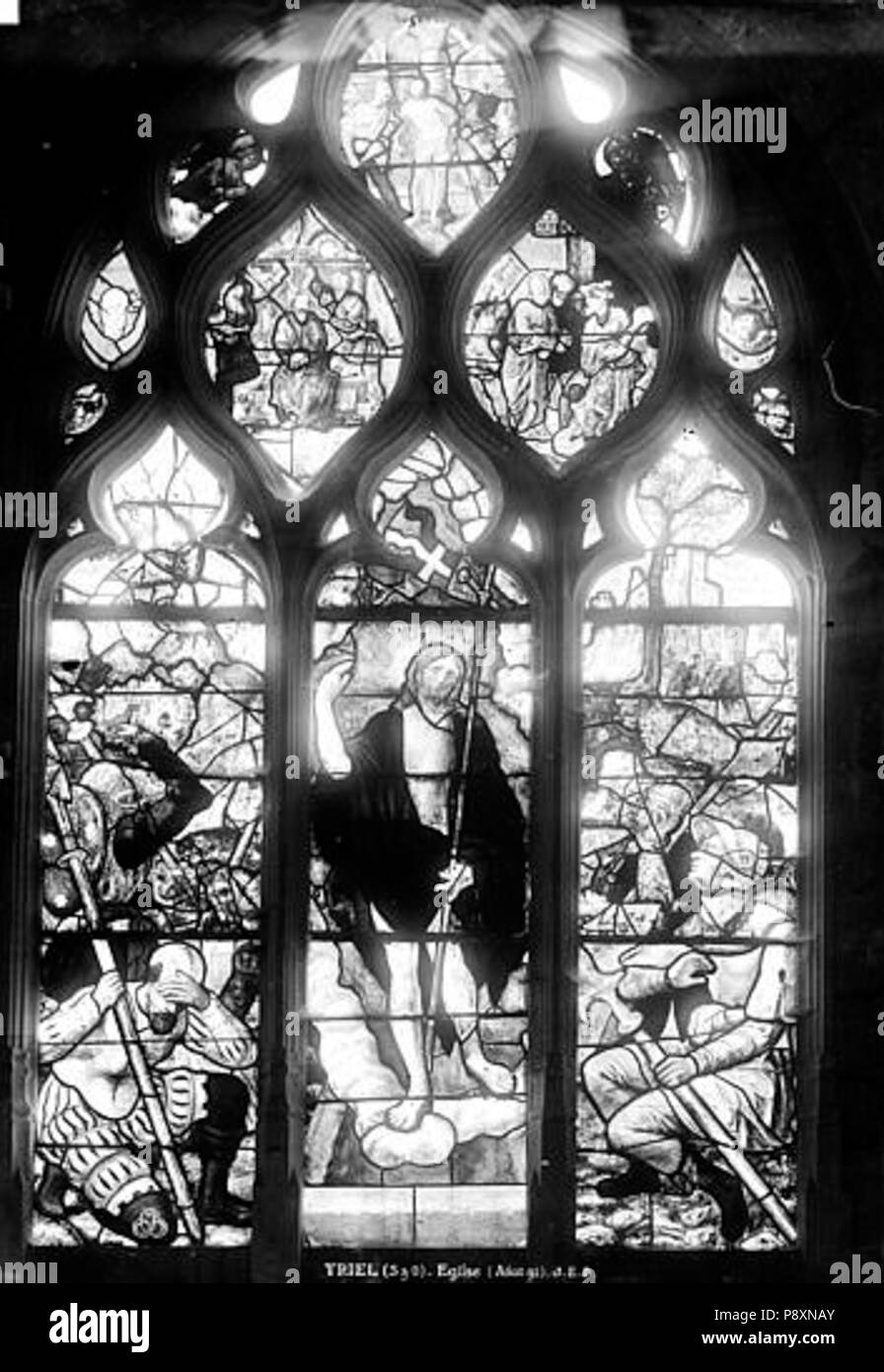269 Eglise Saint-Martin - Vitrail - Triel-sur-Seine - Médiathèque de l'architecture et du patrimoine - APMH00010254 Banque D'Images