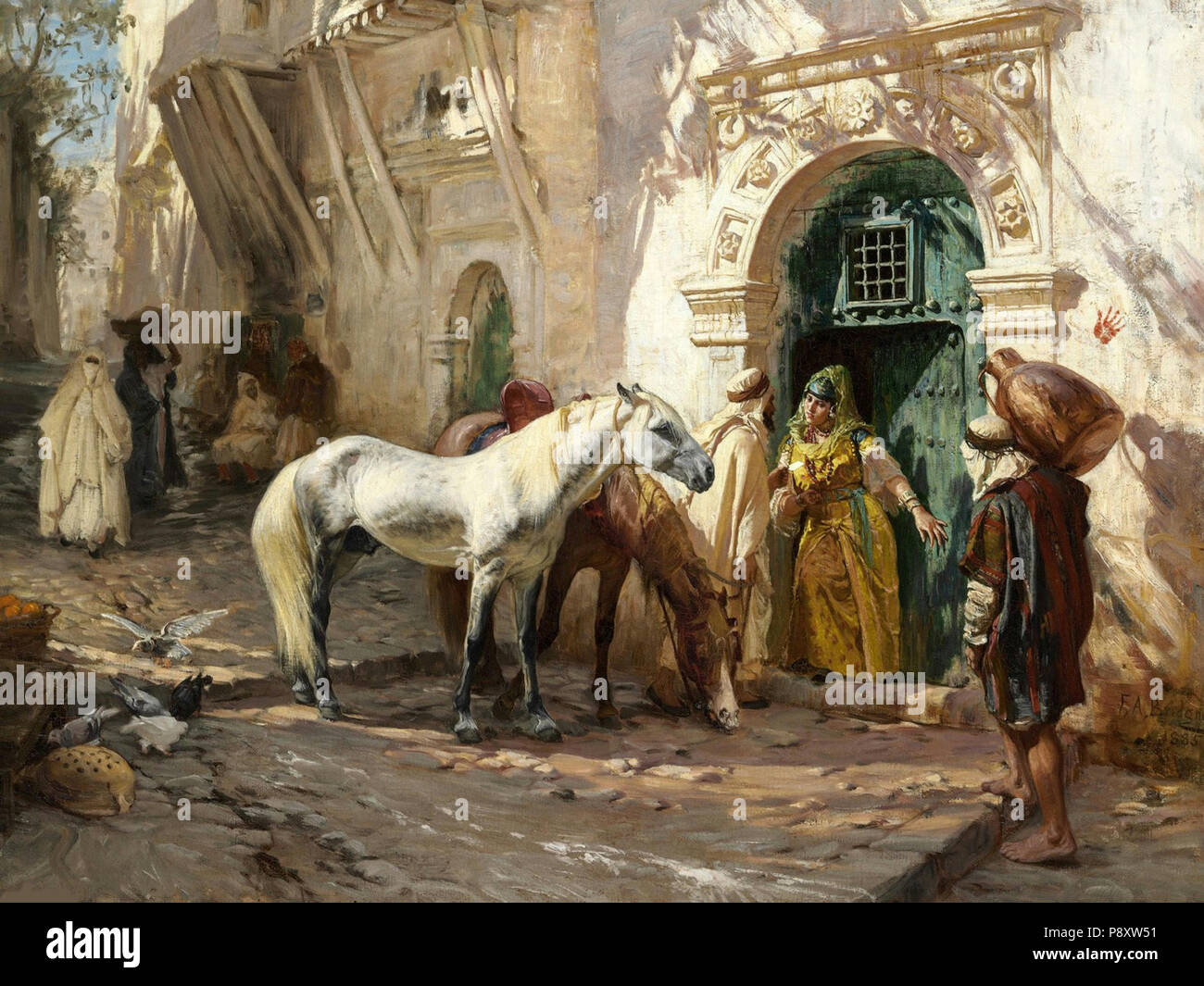 290 Frederick Arthur Bridgman - улицы Марокко Banque D'Images