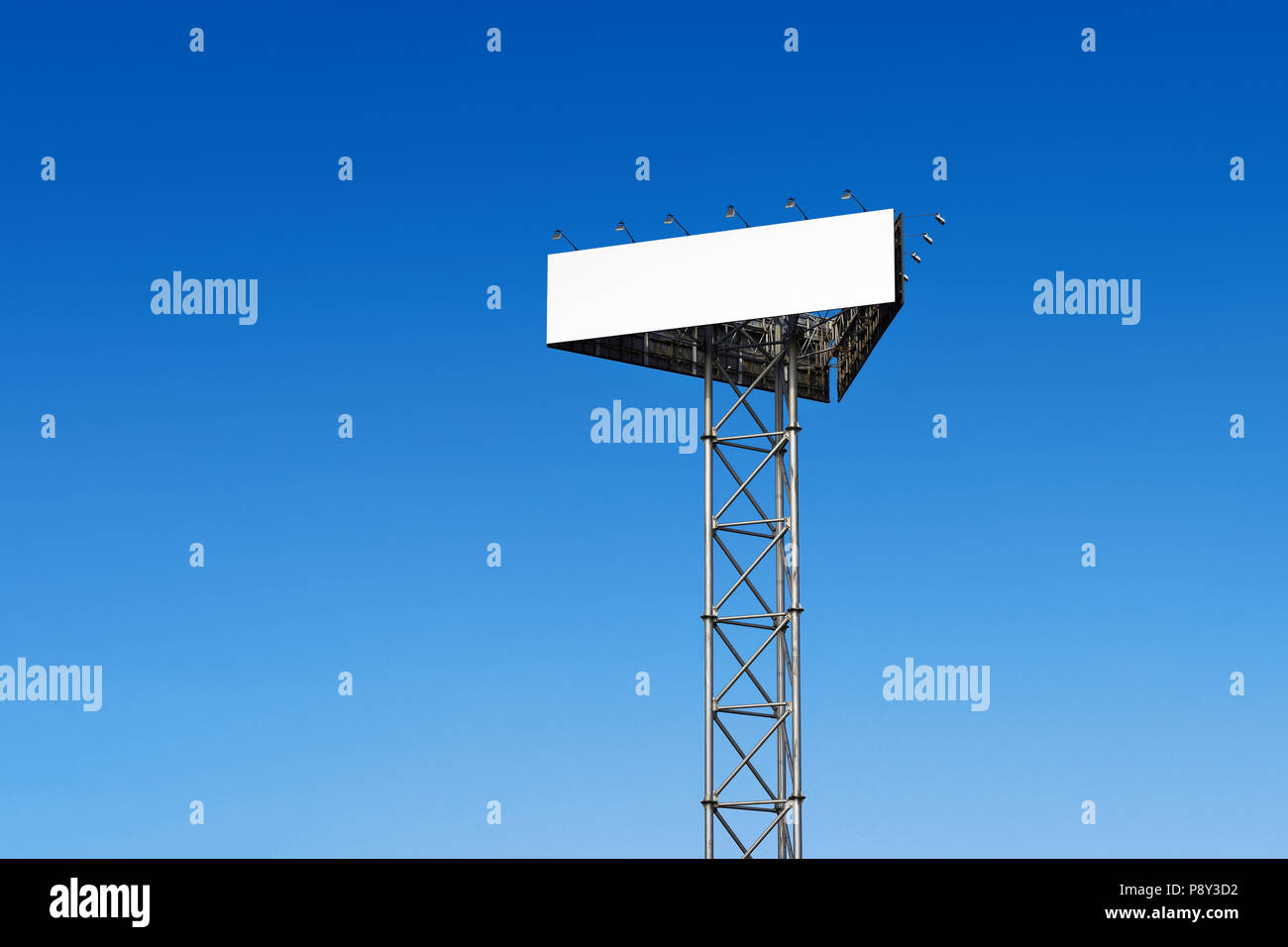 Blank Billboard against a blue sky Banque D'Images