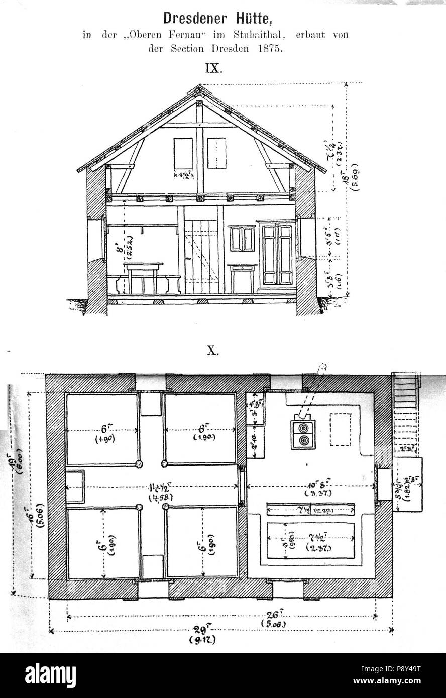 262 de 1650 à 1877 Hütte Banque D'Images