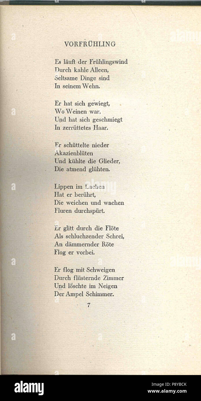 . 297 Hugo von Hofmannsthal 07 Gedichte Banque D'Images