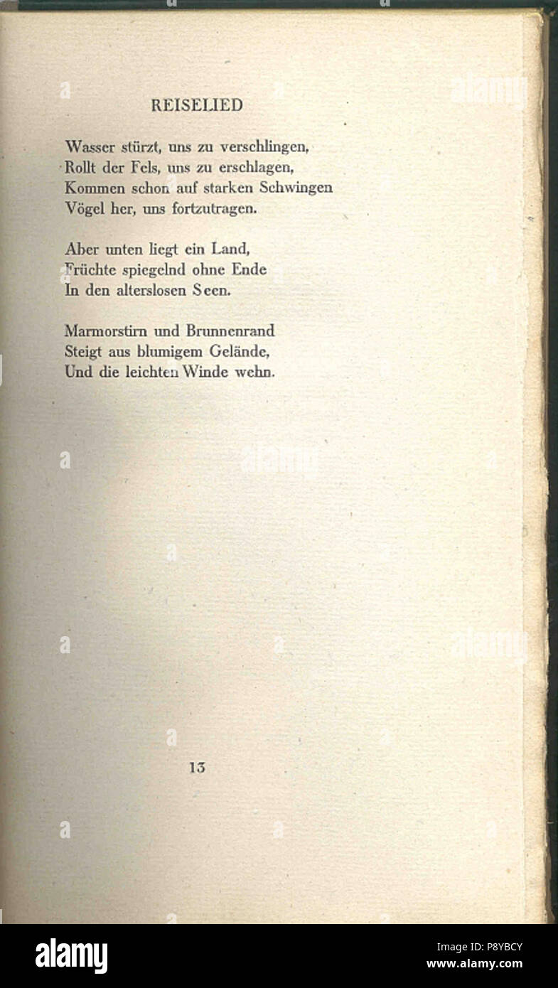 . 297 Hugo von Hofmannsthal 13 Gedichte Banque D'Images
