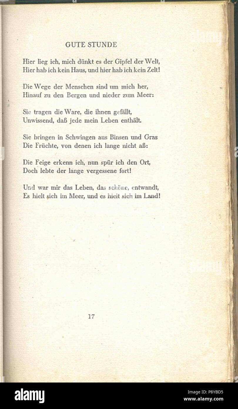 . 297 Hugo von Hofmannsthal 17 Gedichte Banque D'Images