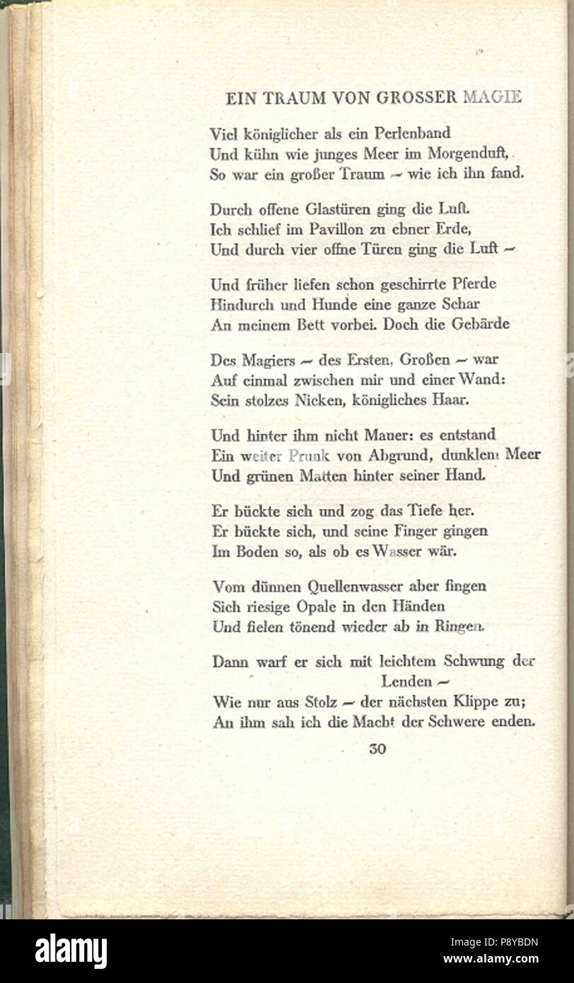 . 297 Hugo von Hofmannsthal 30 Gedichte Banque D'Images