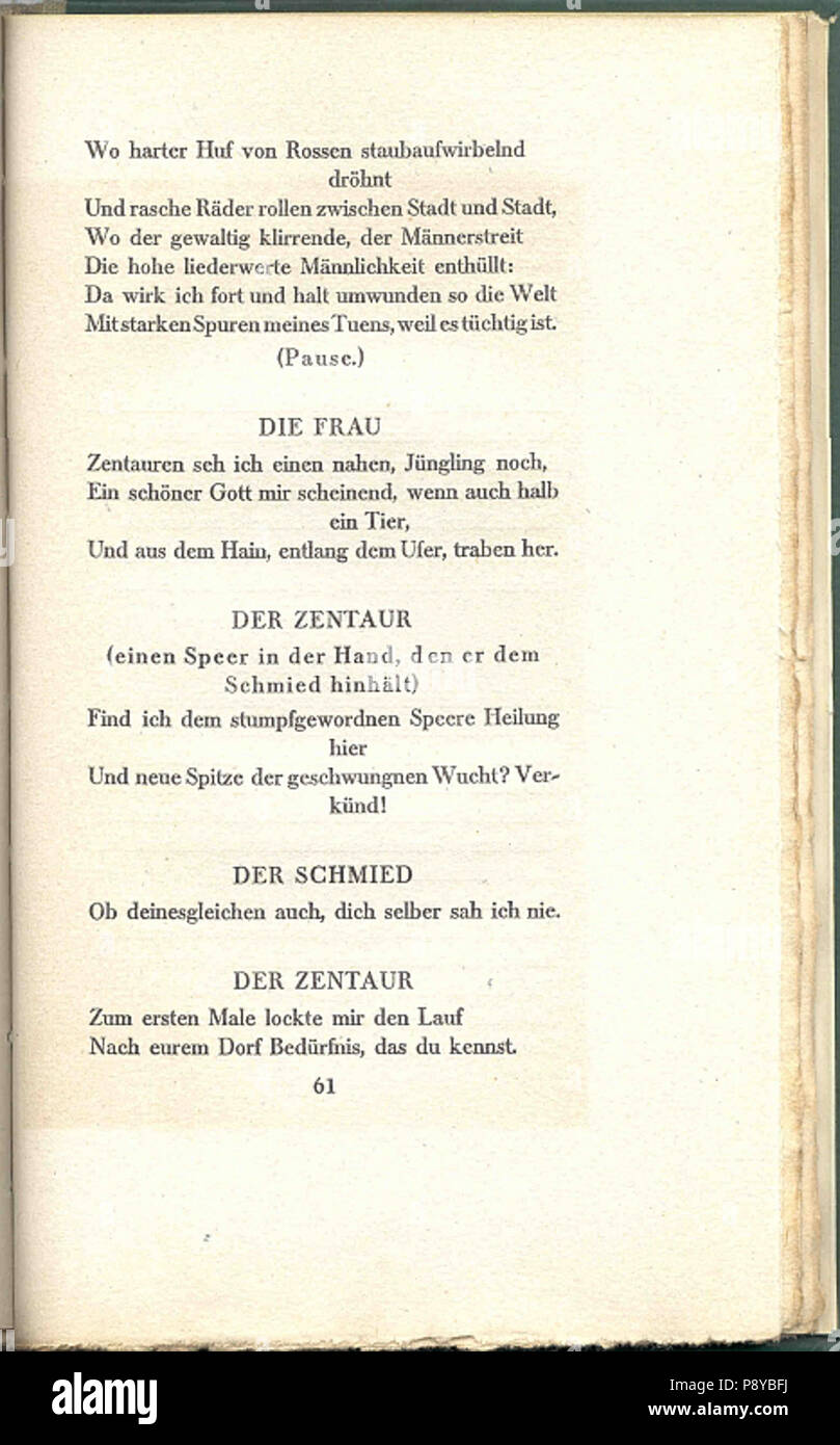 . 297 Gedichte Hugo von Hofmannsthal 61 Banque D'Images