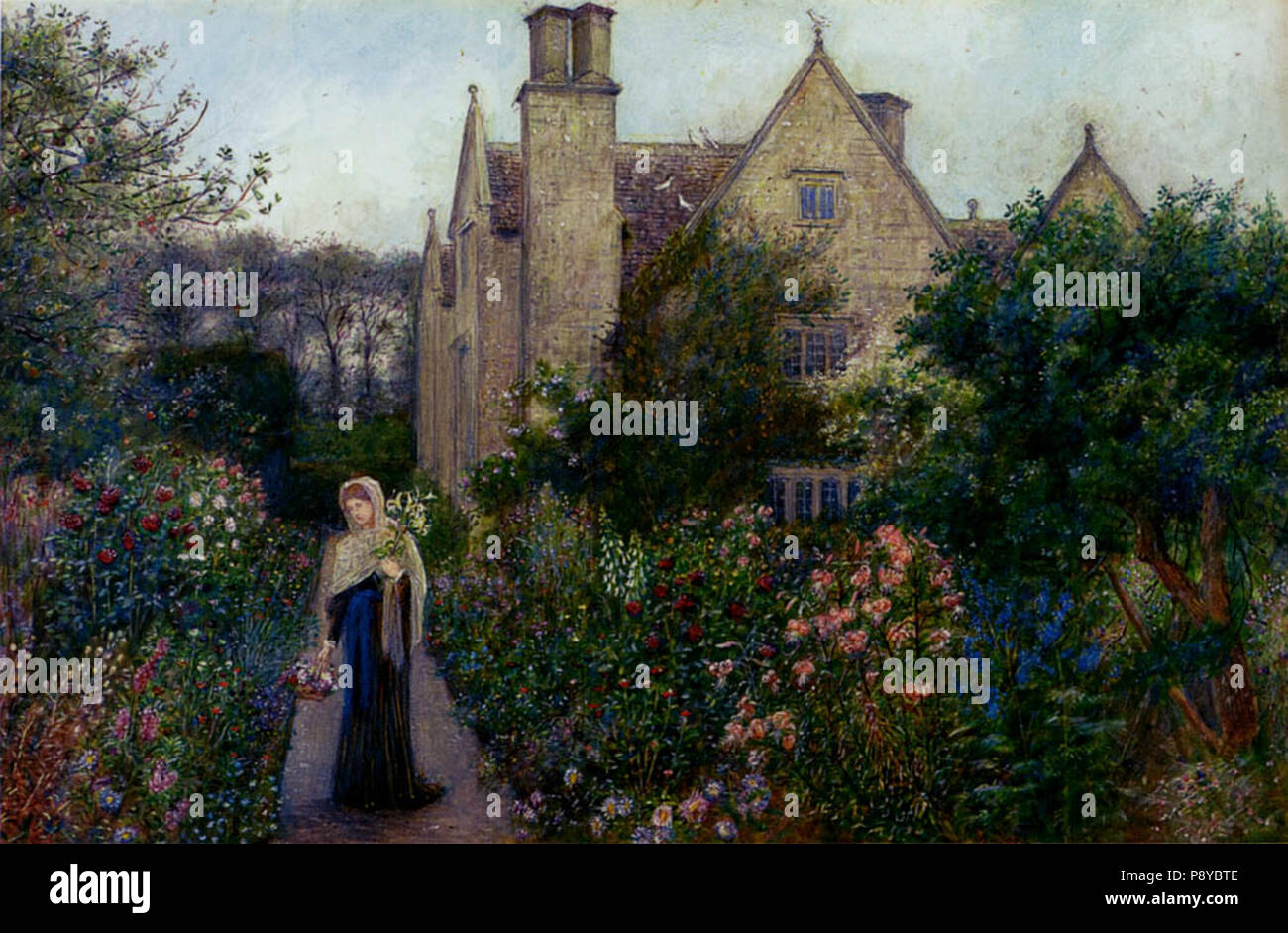 . 411 John William Waterhouse - La longue marche à Kelmscott Manor, Oxfordshire Banque D'Images