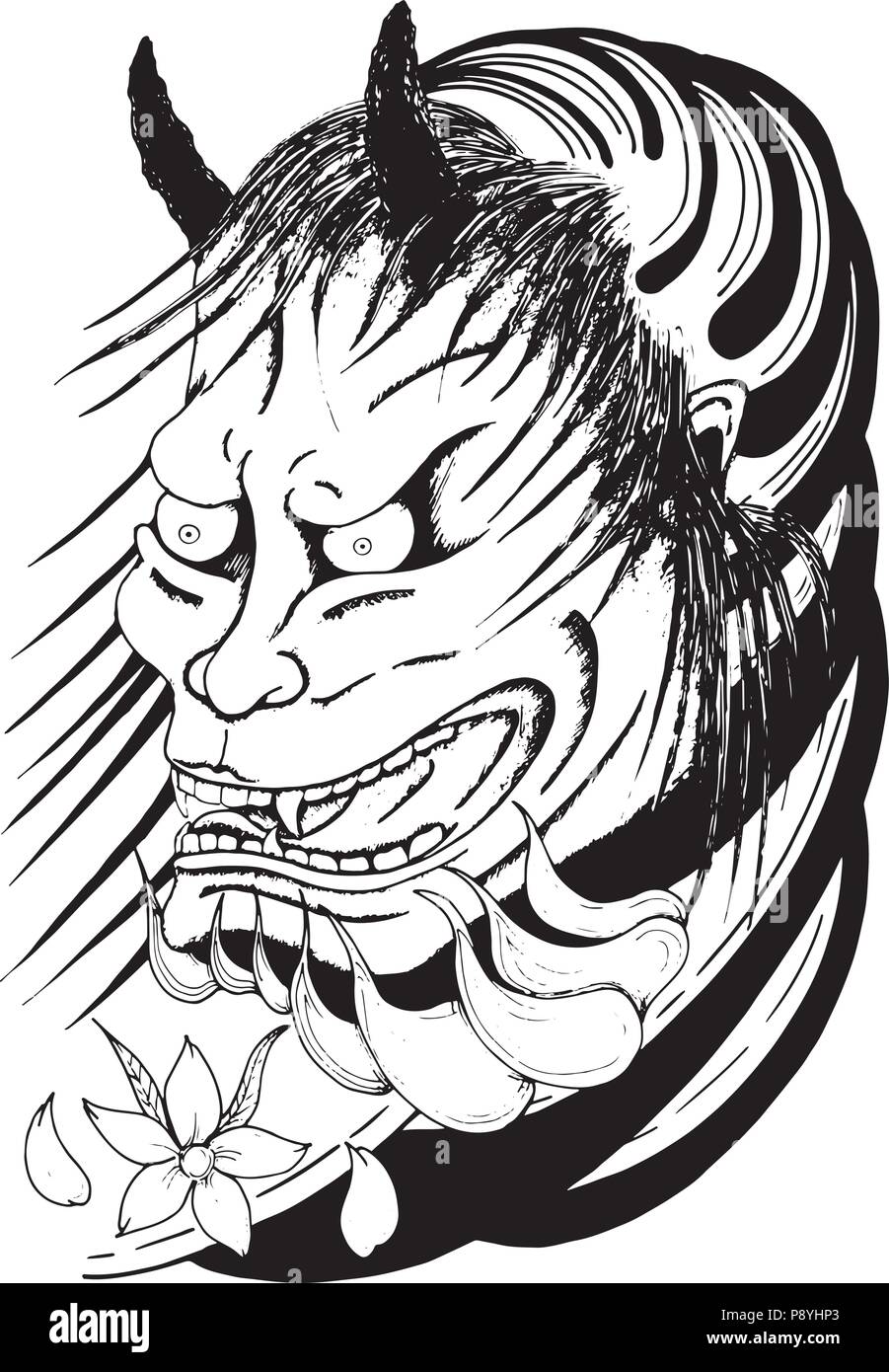 Masque d'oni Illustration de Vecteur