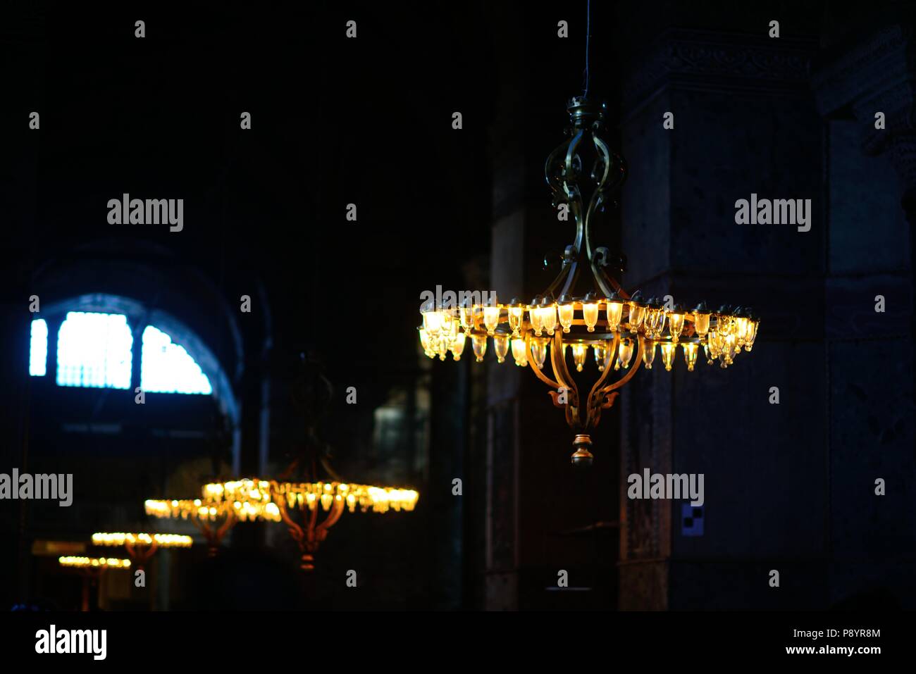 Le musée Hagia Sophia Istanbul Turquie mosquée église architecture intérieure Banque D'Images
