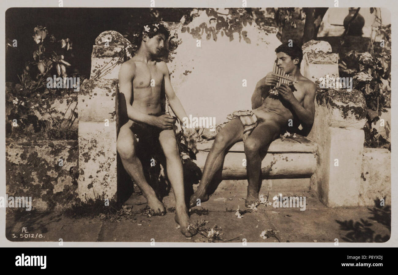 . Wilhelm Von Gloeden, 310 (1856-1931) - concert de flûte Banque D'Images