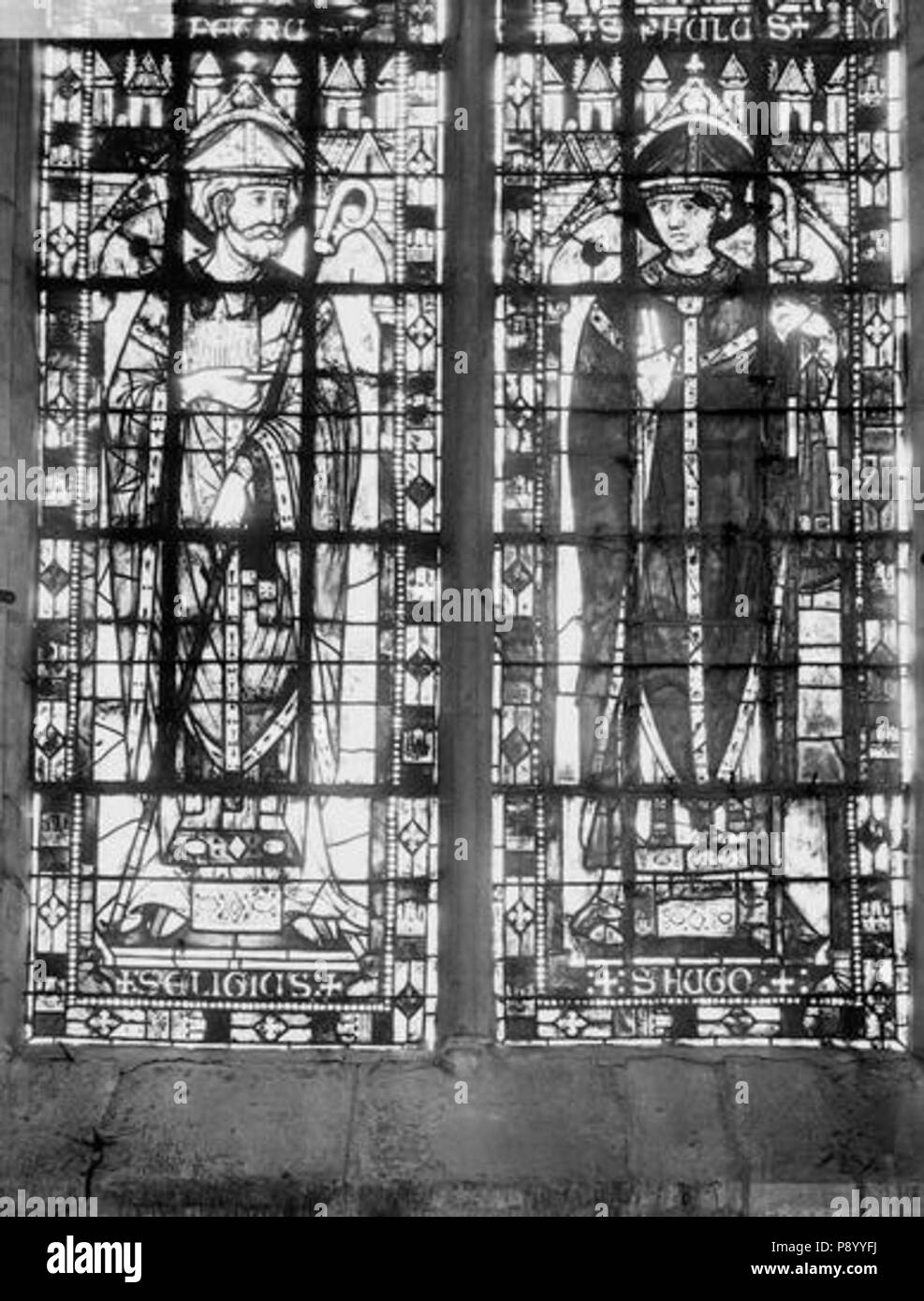 269 Eglise Sainte-Anne de Gassicourt - Vitrail du chœur, côté nord - Mantes-la-Jolie - Médiathèque de l'architecture et du patrimoine - APMH00026605 Banque D'Images