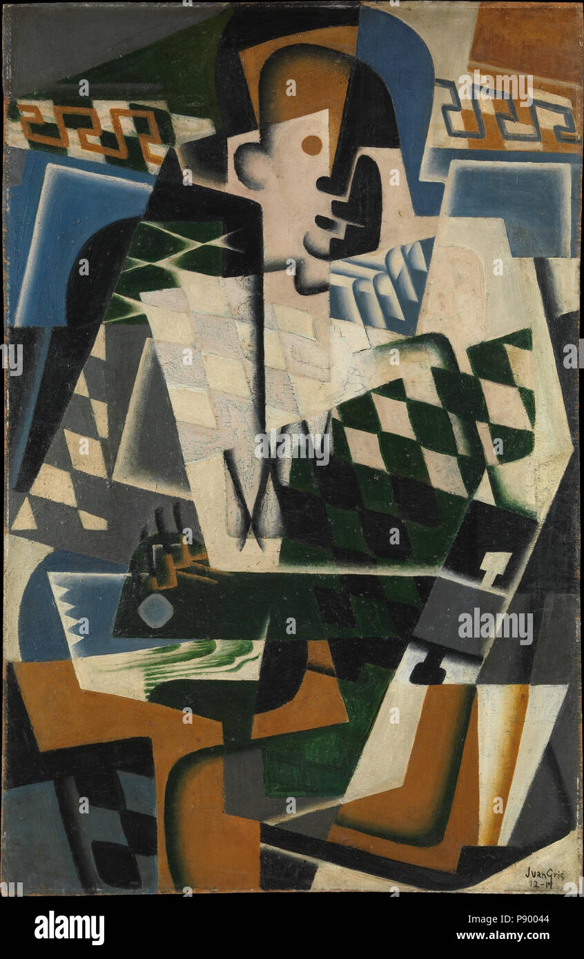. 320 - Harlequin Juan Gris avec une guitare Banque D'Images