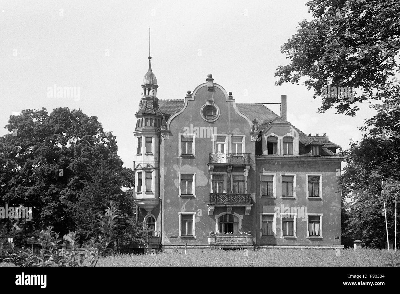 Dresde, RDA, immeuble résidentiel dans Berggartenstrasse Banque D'Images