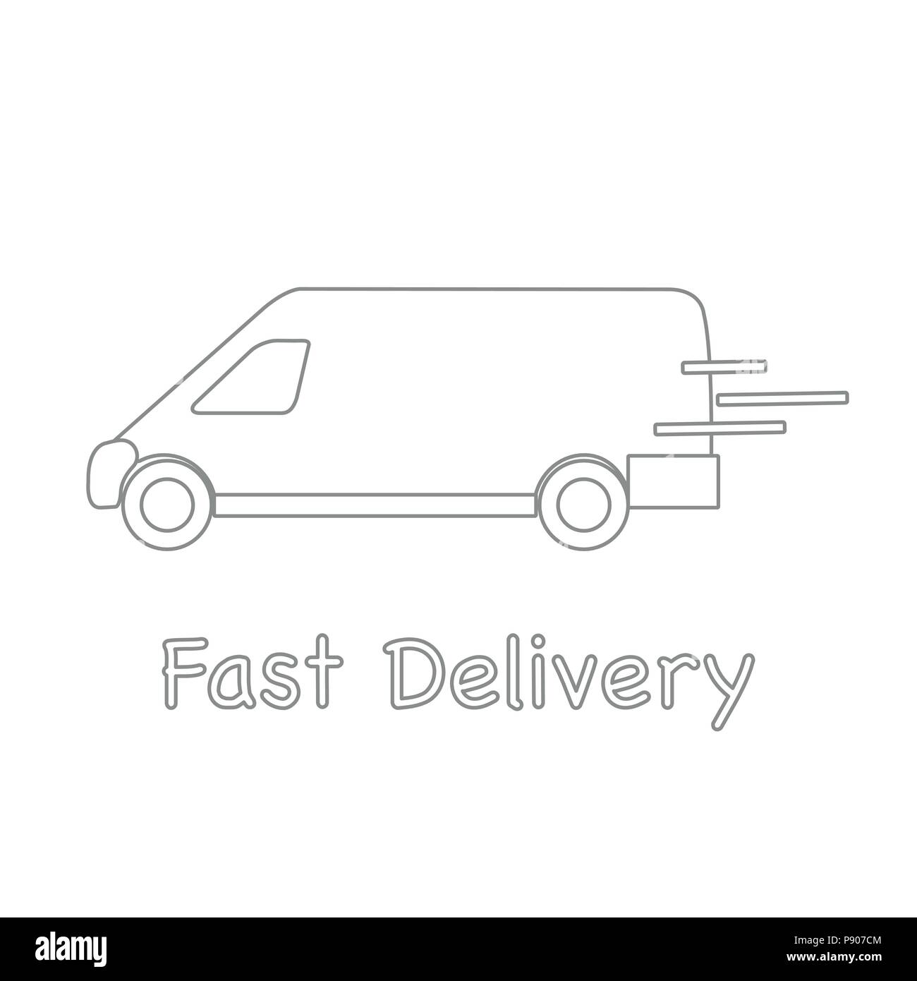 Camion de livraison. Expédition rapide et pratique. Livraison gratuite. Illustration de Vecteur