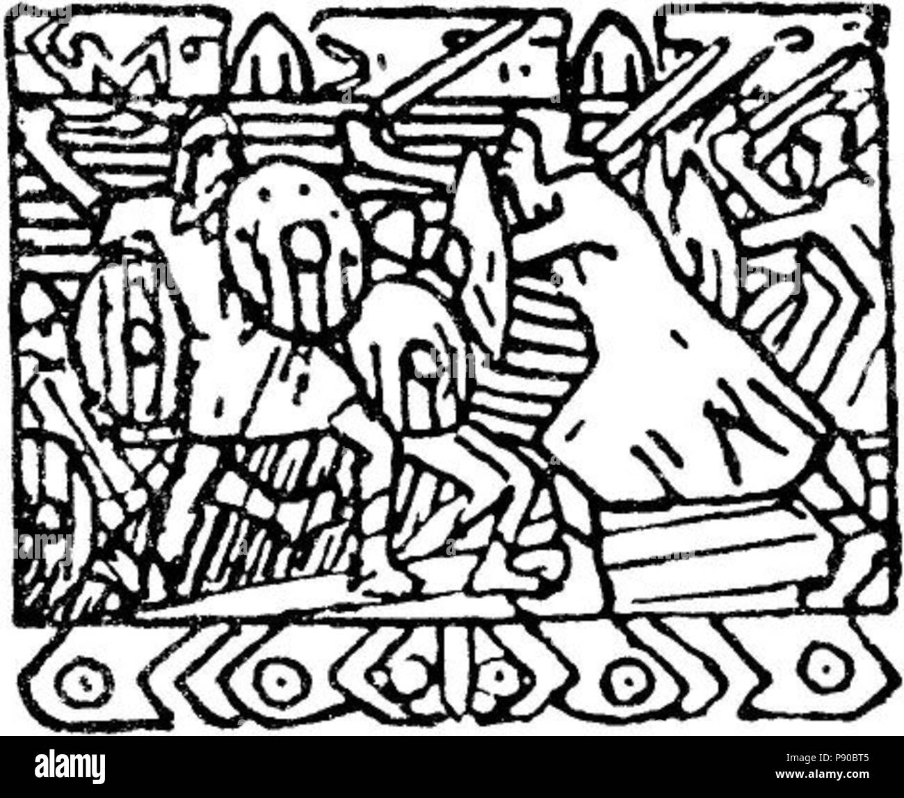 . Harald 325 Haarfagres - saga vignet 2 - G. Munthe Banque D'Images