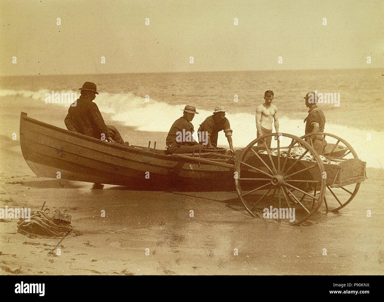 . 380 L C photo 1887 pêcheurs Tiffany Banque D'Images