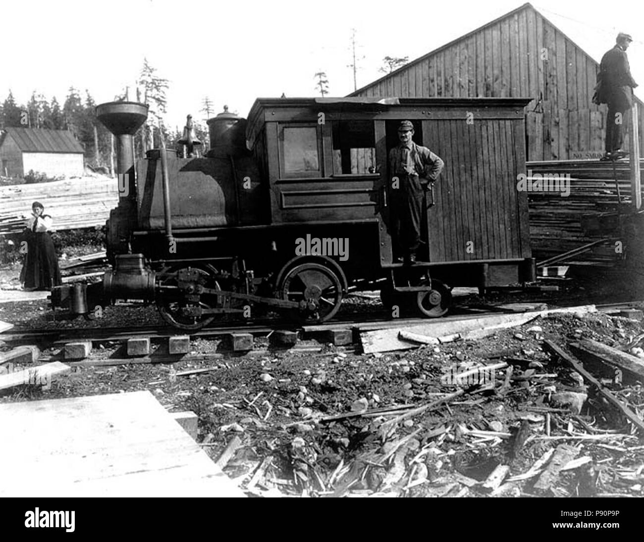 . 404 de la locomotive et du sud de Yakutat Rwy Co, Alaska, Yakutat le 1 septembre 1907 (280) COBB Banque D'Images