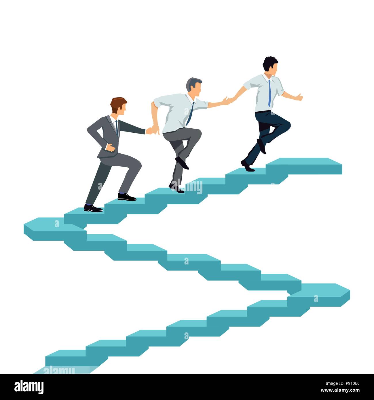 Monter avec succès d'équipe ensemble, illustration Illustration de Vecteur