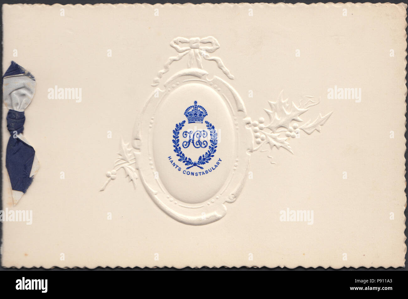 Vintage Hampshire Constabulary Carte de Noël Banque D'Images