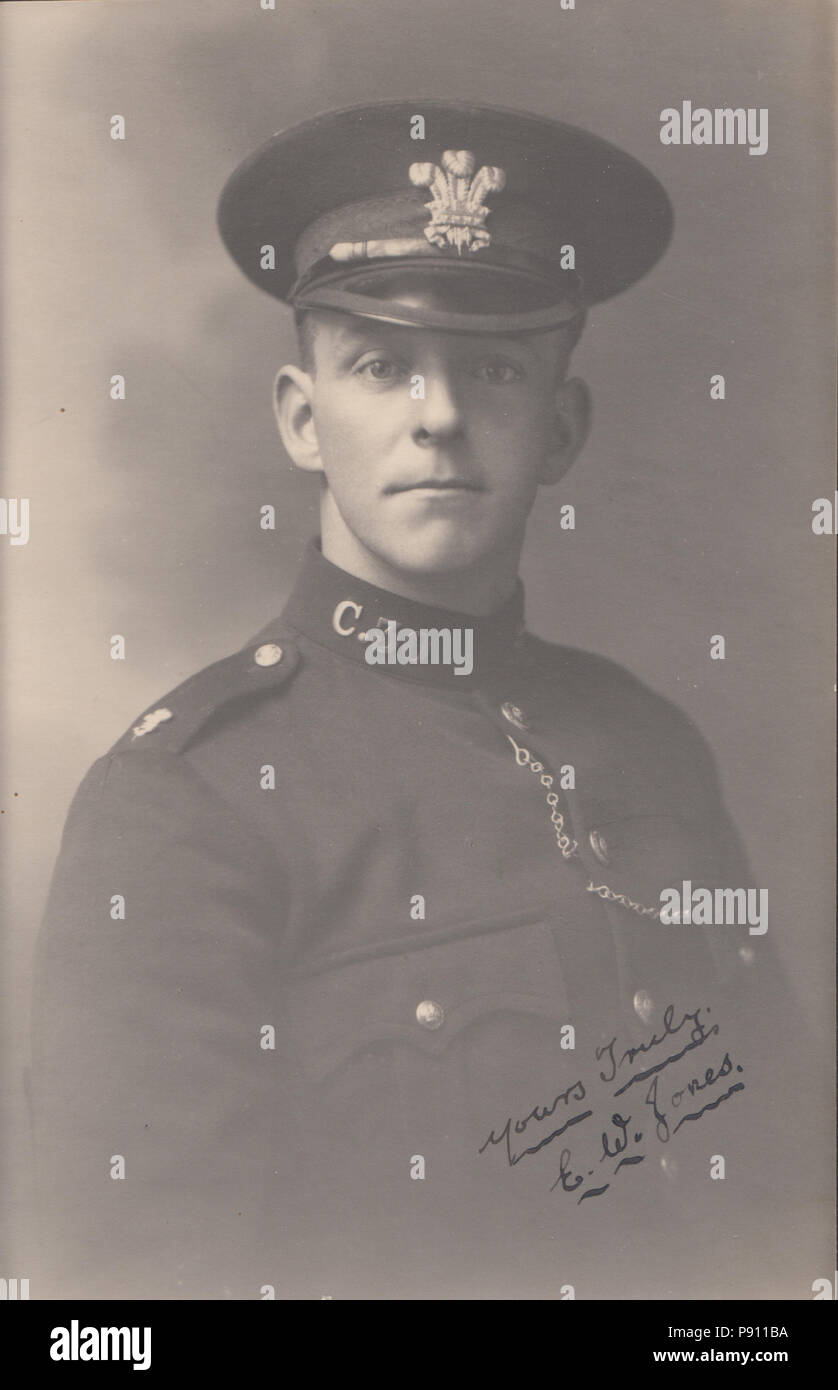 Vintage Photo de Welsh Agent de police E.W.Jones. Collar Aucun C.30 Banque D'Images