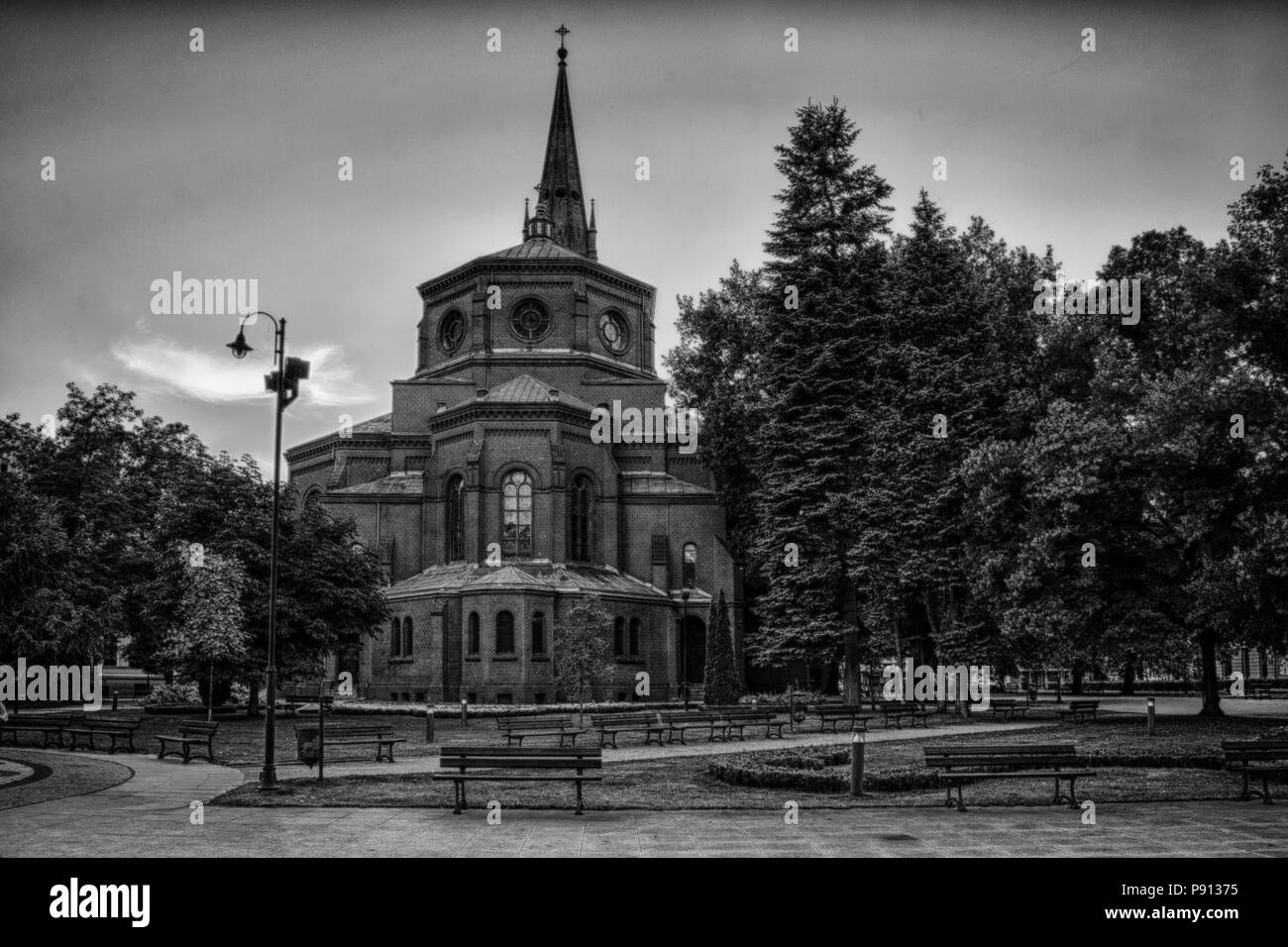 Fontaine dans la ville de Bydgoszcz, Pologne Banque D'Images