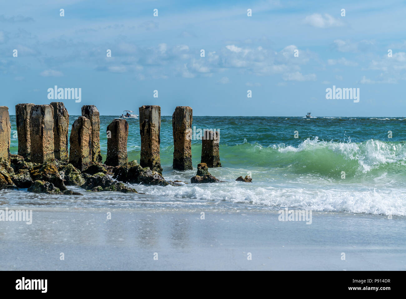 Un accueil chaleureux et agréable journée à la plage sur Anna Maria Island dans le sud-ouest de la Floride. Banque D'Images