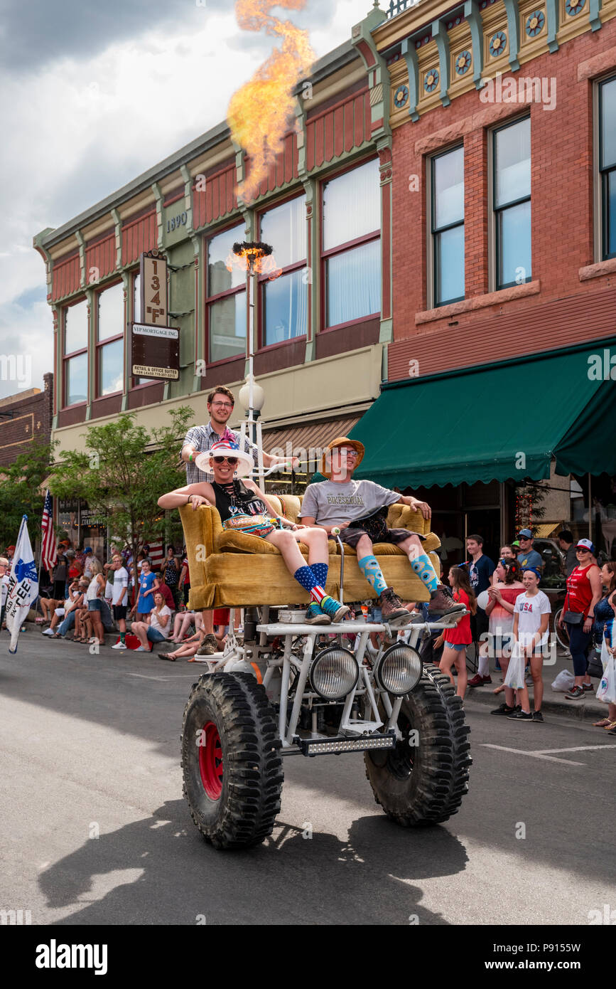 Quatrième de juillet parade dans la petite ville de montagne du Colorado de salida. Banque D'Images