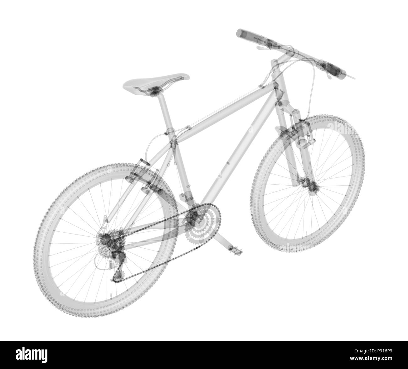 X-ray bike isolés. 3D render Banque D'Images