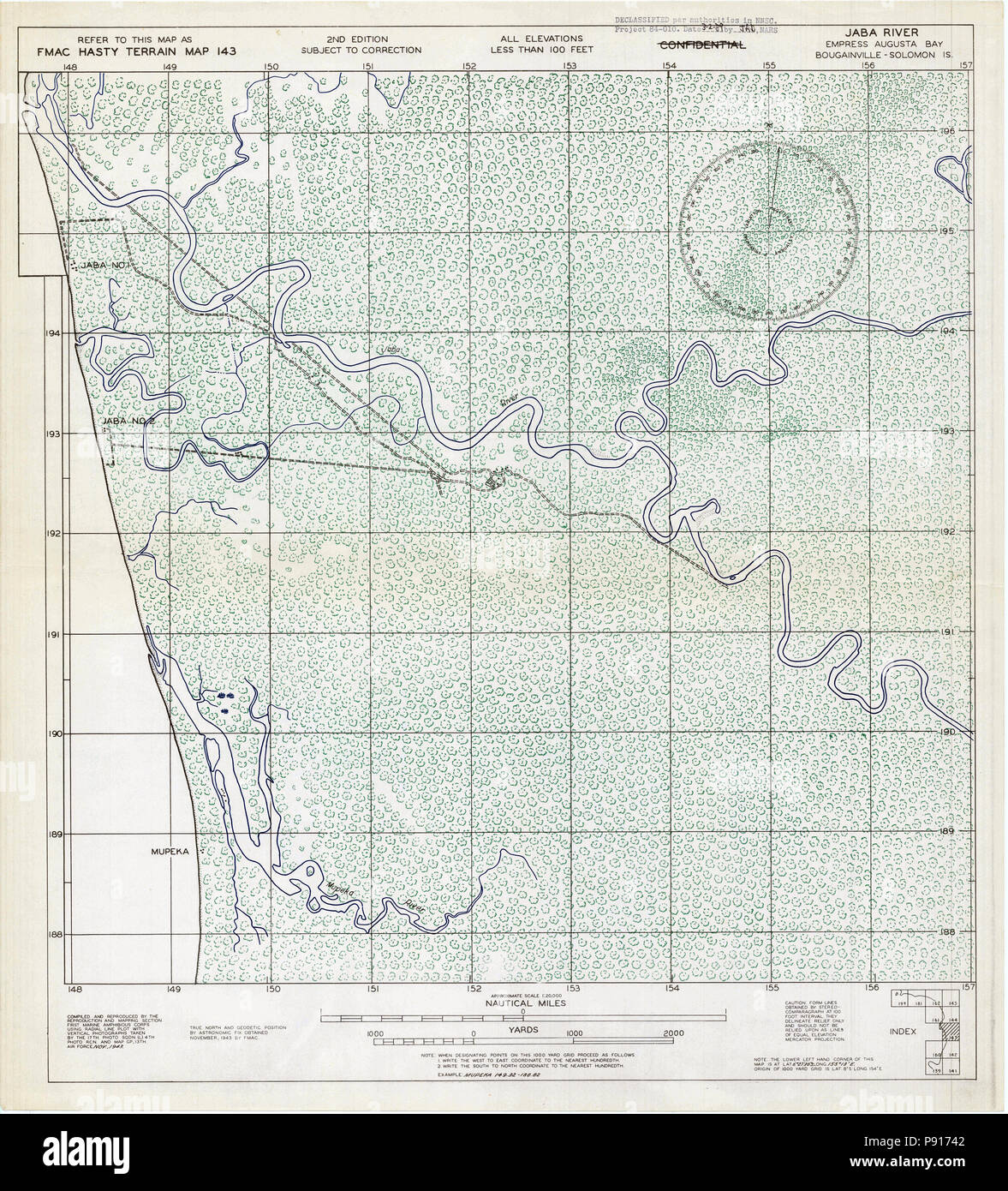 Site de Jaba River - 1943 - Bougainville - Carte des îles Salomon du Nord  Photo Stock - Alamy