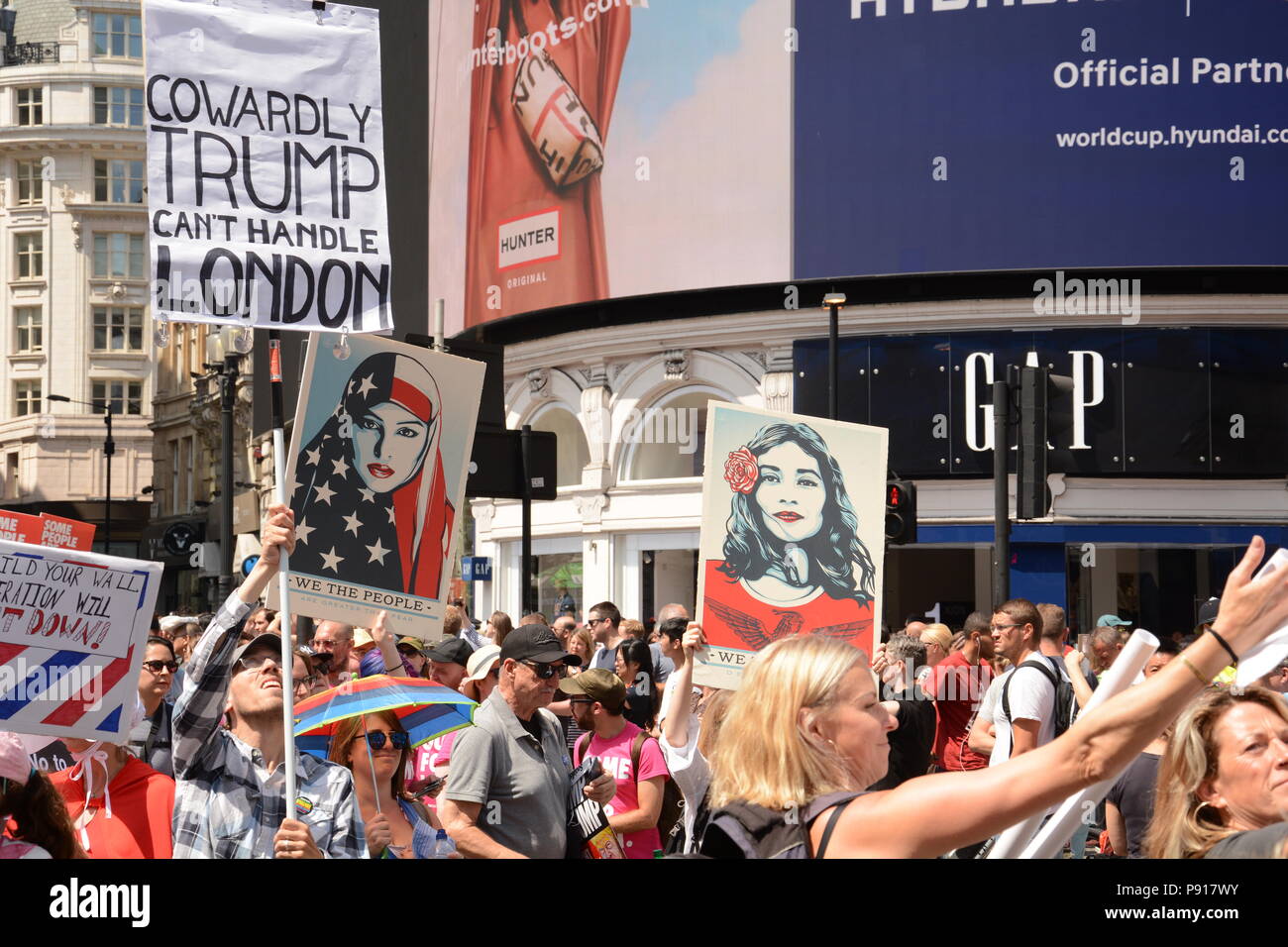 Londres, Royaume-Uni, 13 juillet 2018. Anti-Trump protester Crédit : Paul Smyth/Alamy Live News Banque D'Images