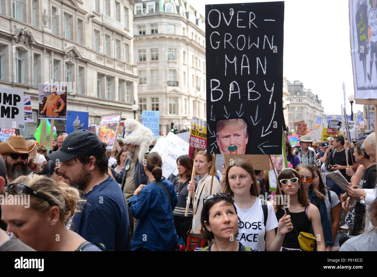 Londres, Royaume-Uni, 13 juillet 2018. Anti-Trump protester Crédit : Paul Smyth/Alamy Live News Banque D'Images