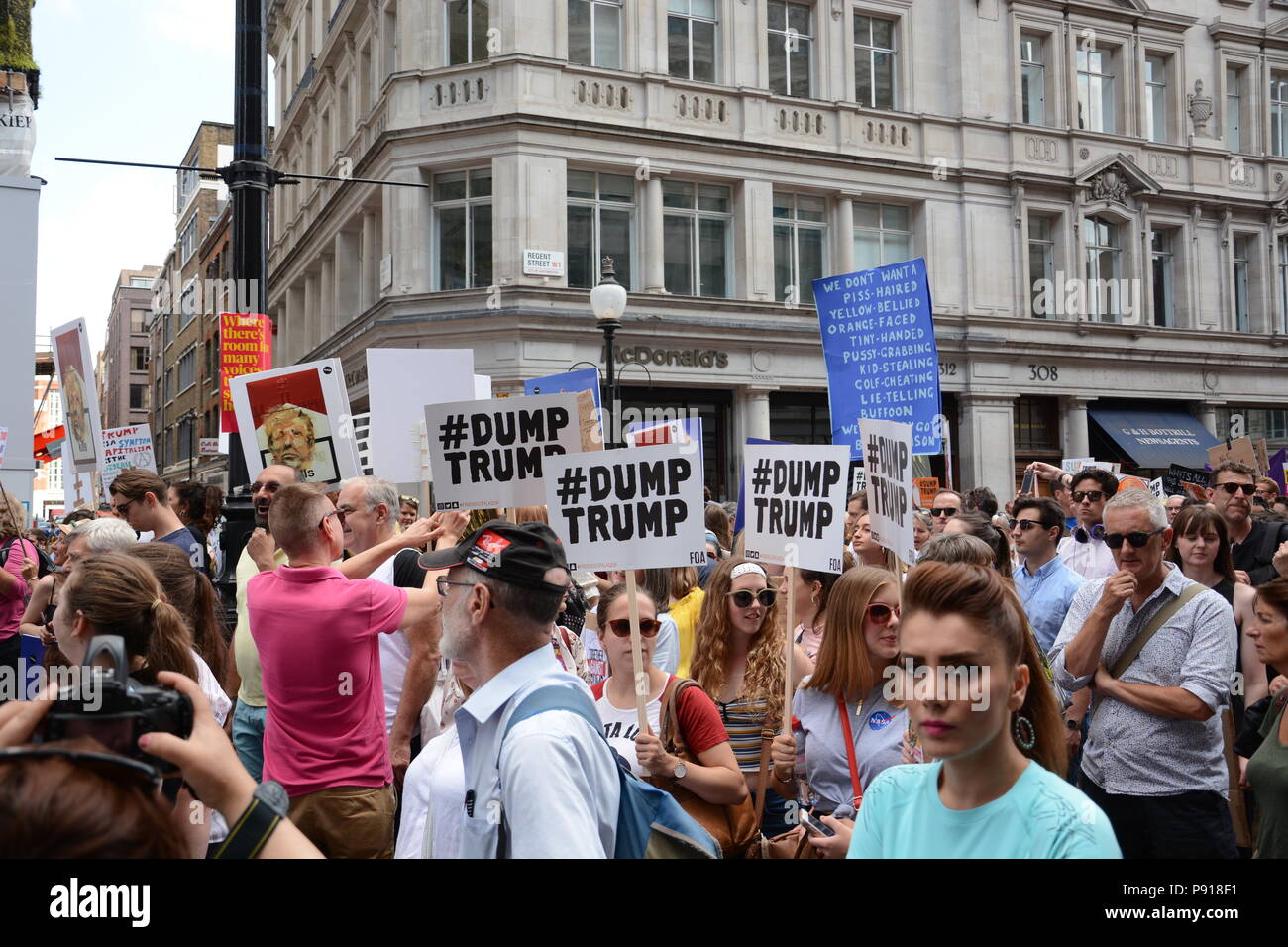 Londres, Royaume-Uni, 13 juillet 2018. Anti-Trump protester Crédit : Paul Smyth/Alamy Live News Banque D'Images